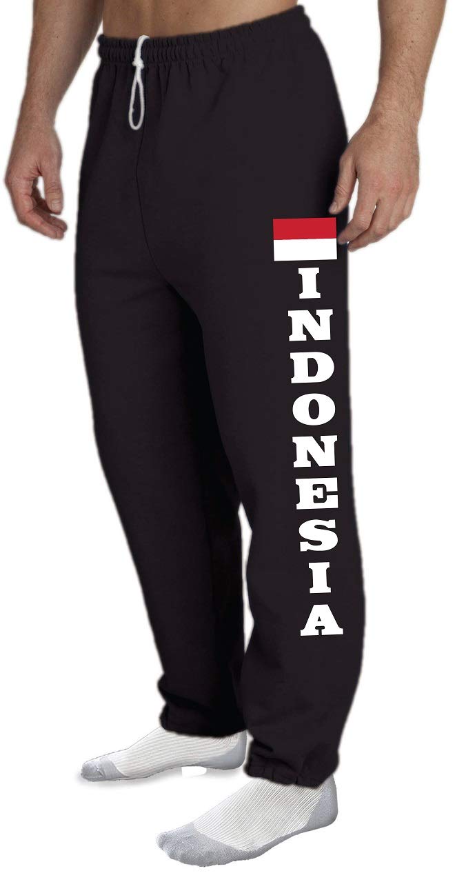 STUFF WITH ATTITUDE Indonesia Open Bottom Black Sweatpants - Comfortable Lounge Pants for Men & Women, Perfect for Yoga, Gym, and Relaxing at Home