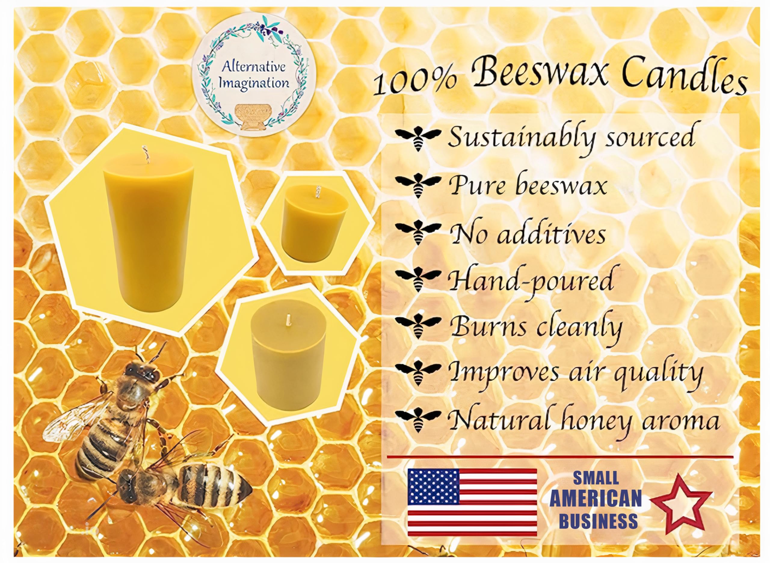 4 Pack Pure Beeswax Votive Candles - 100% Natural Unscented with Light Honey Aroma - 15 Hour Burn Time - Eco-Friendly for Home Decor, Wedding Centerpieces & Relaxation