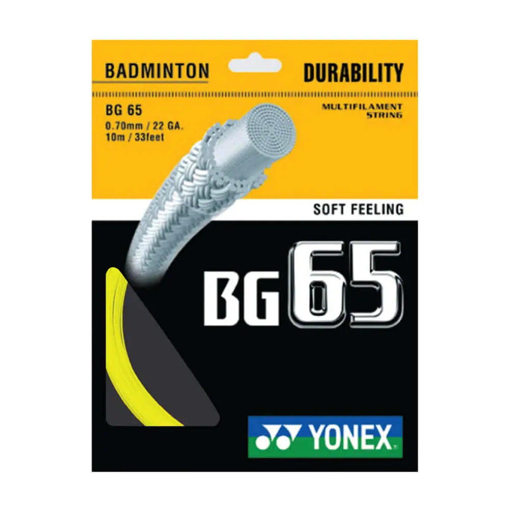 Yonex BG 65 Badminton String - 10m Reel (9 Color Options) | High Performance String for Badminton Rackets | Perfect for Tournament Play & Training