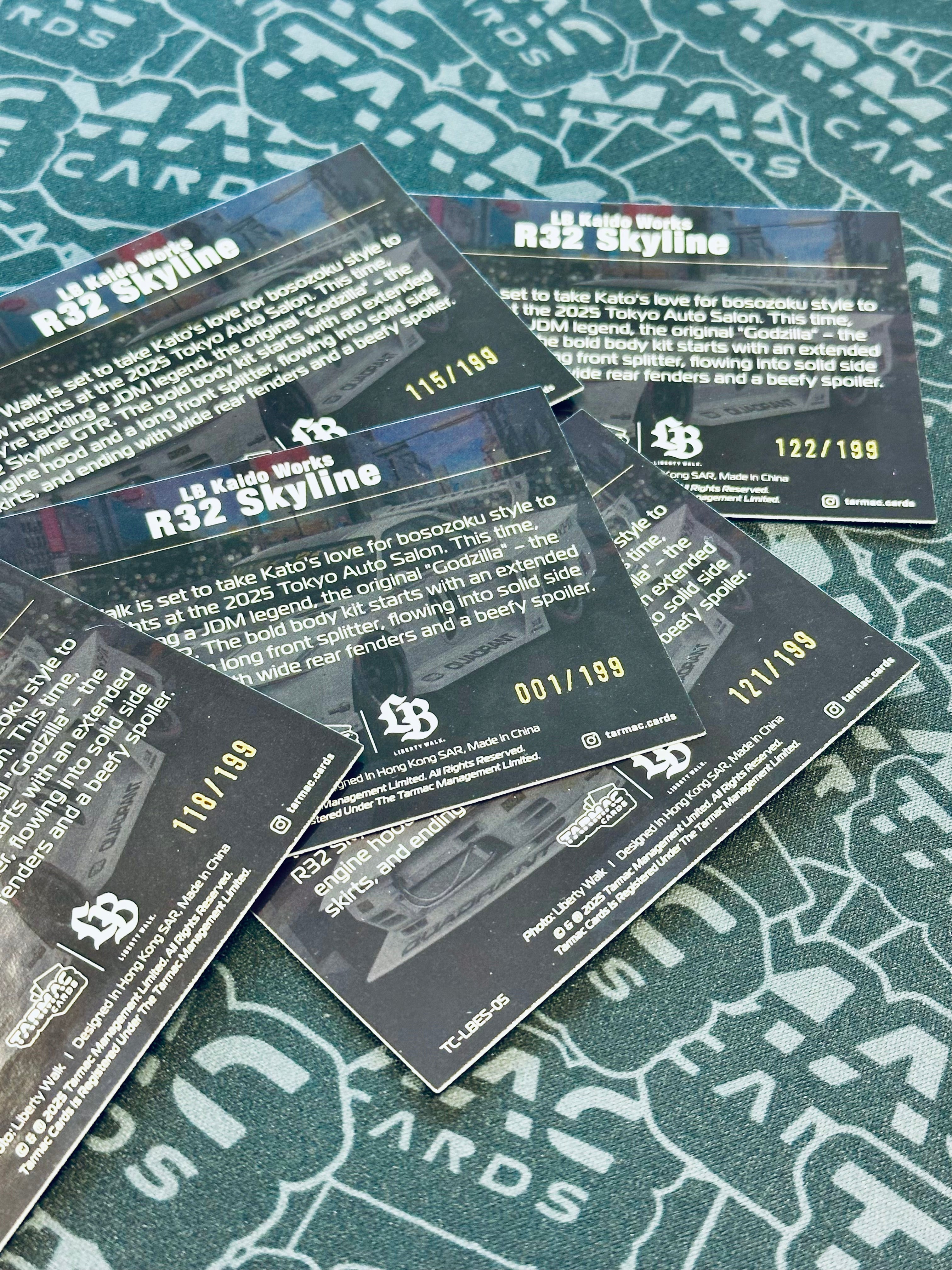 Liberty Walk Event Special Vol.02 R32 Skyline Drift Parallel - Tarmac Cards 1st Anniversary Limited Edition (30 pcs) - Collectible Diecast Model Car for Display & Racing Enthusiasts