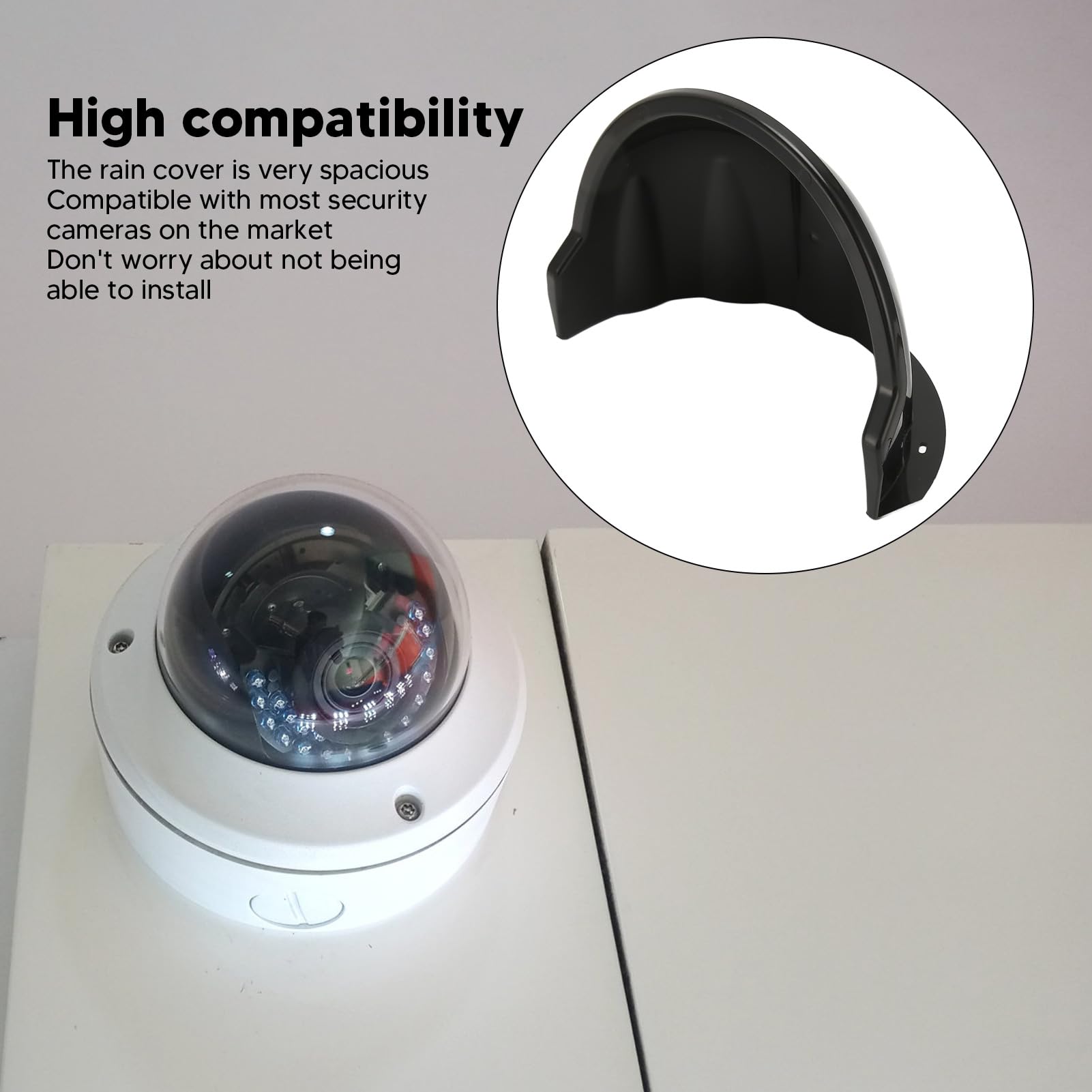 Universal ABS Plastic Sun & Rain Shade Cover for Outdoor Security Cameras - Weatherproof Camera Shield Protector (Black) | Ideal for Home Surveillance, Backyard Monitoring & Weather Protection