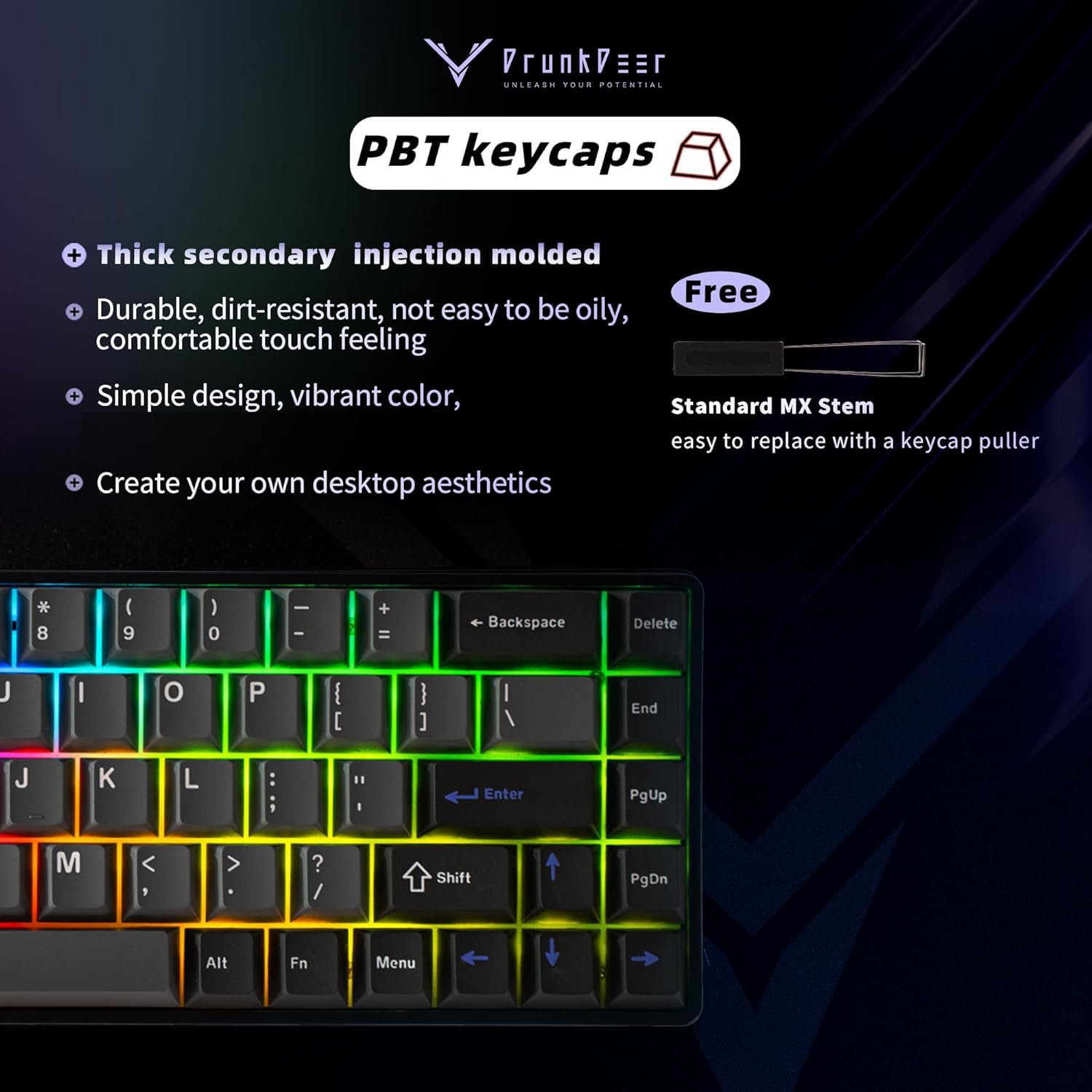 DrunkDeer G65 Rapid Trigger Mechanical Keyboard with Magnetic Switches - 65% Compact 68-Key Wired Gaming Keyboard, RGB Backlit, PBT Keycaps, Ghost Proof Black - Perfect for Competitive Gaming & Office Work