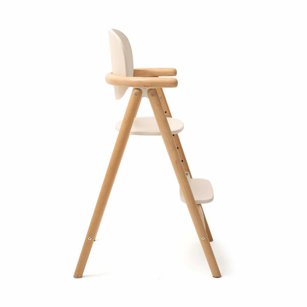 CHARLIE CRANE TOBO Adjustable Baby High Chair - Convertible Wooden Feeding Seat for Toddlers (White) | Perfect for Dining, Weaning & Playtime