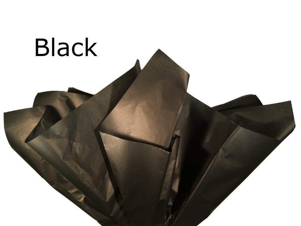 Premium Black Gift Wrapping Tissue Paper - 300 Sheets Bulk Pack (15
