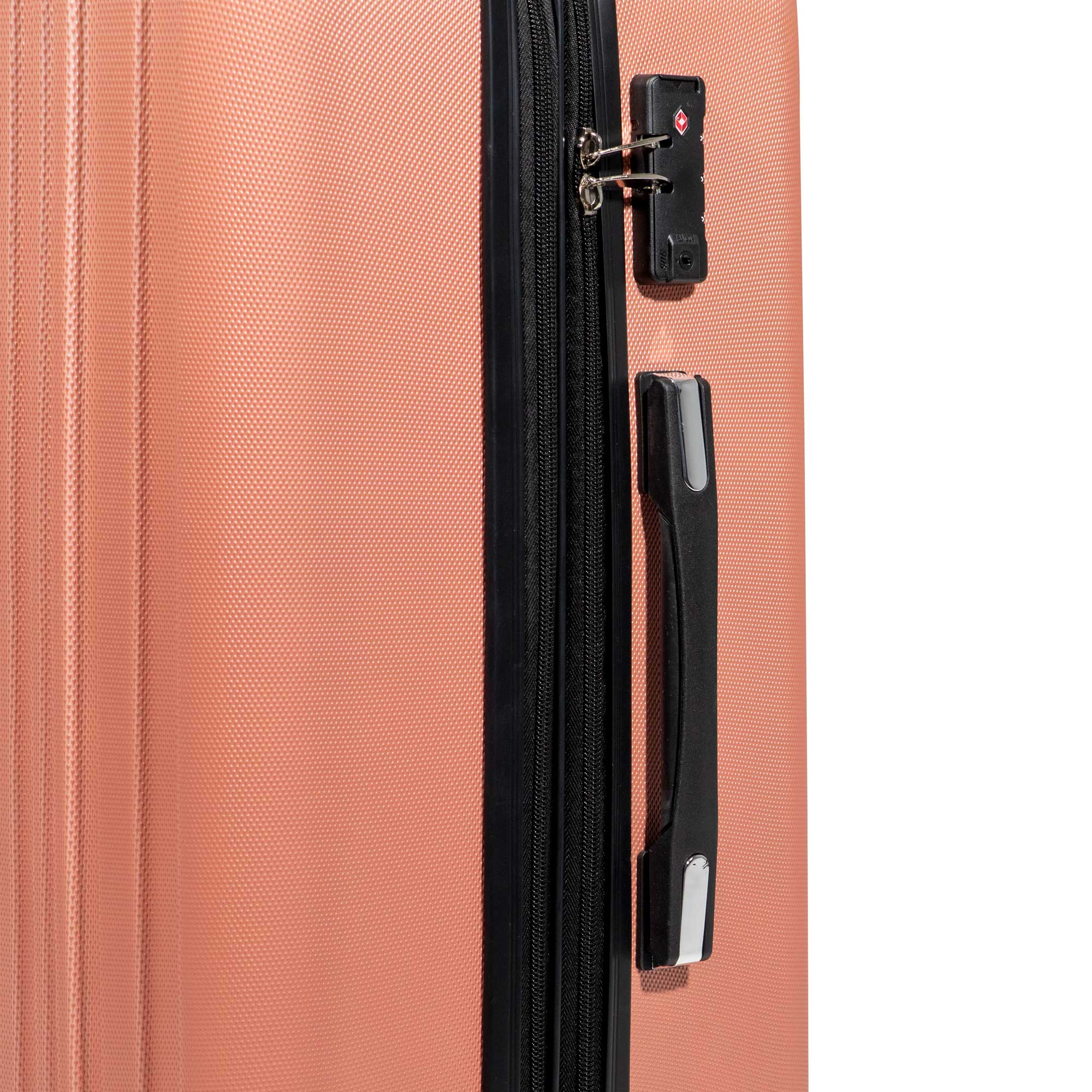 3-Piece Lightweight ABS Luggage Set with TSA Lock - Rose Gold (DL125) for Travel, Business Trips & Vacations
