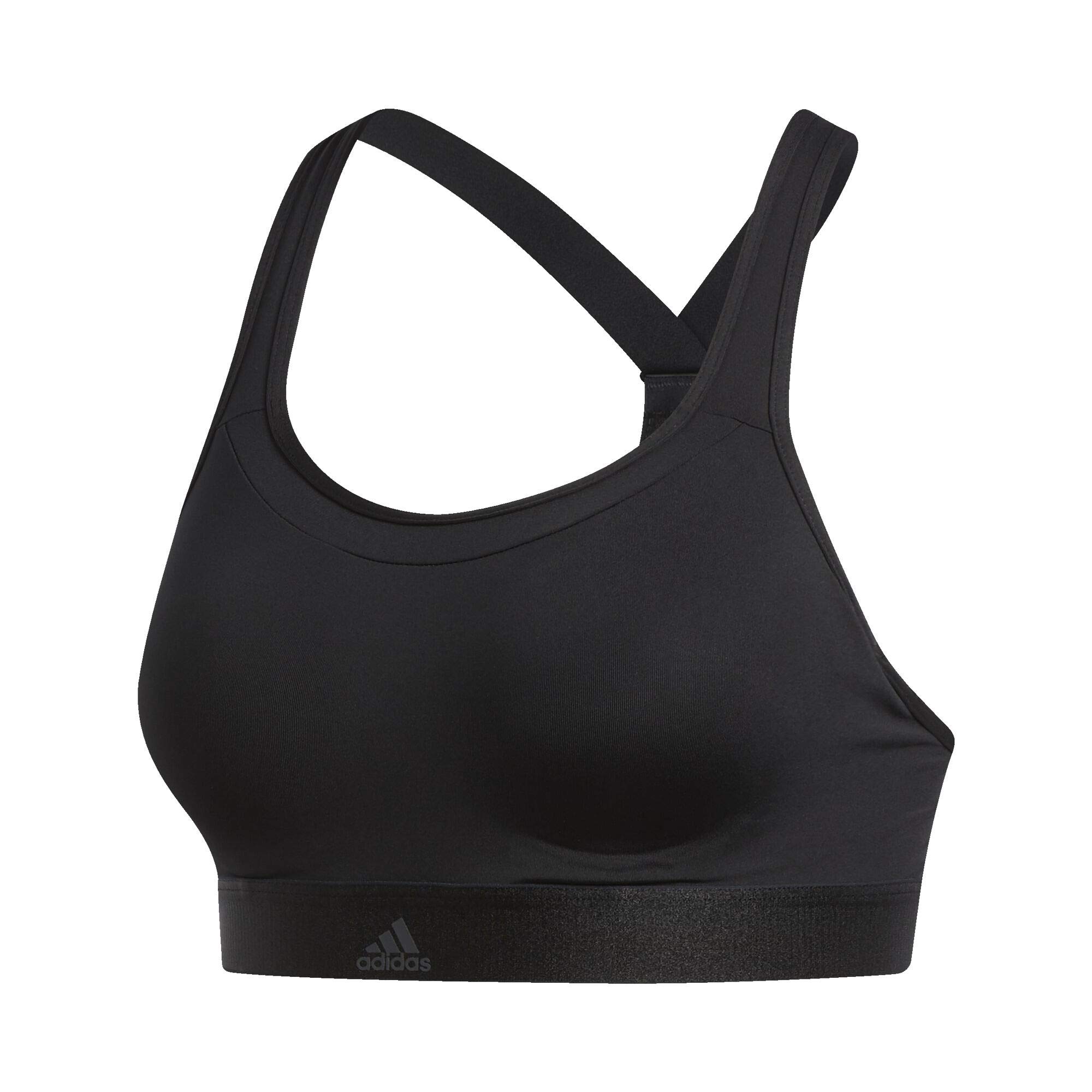 Adidas Stronger for It Racer Sports Bra for Women - Black, Size XS - High Support Workout Top for Running, Yoga & Gym Training