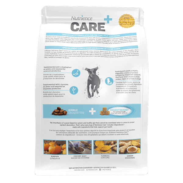Nutrience Care+ Calm & Comfort Dry Dog Food for Anxiety Relief - Premium Digestible Formula for Small & Large Dogs - Perfect for Stressful Situations like Travel, Storms, or Vet Visits