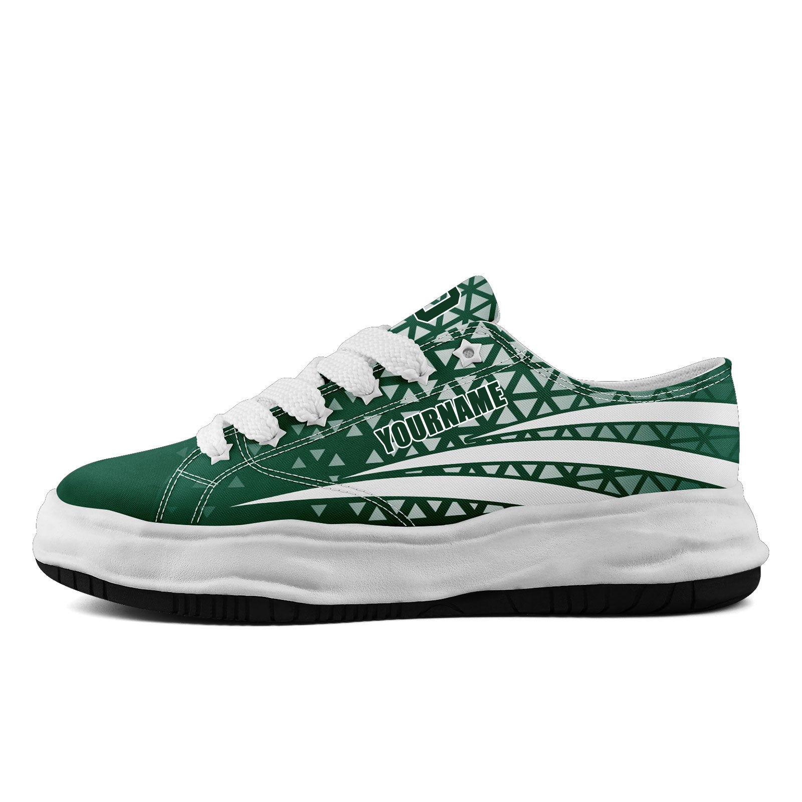 Custom Green & White New York Themed Personalized Sneakers - Unisex Casual Shoes for Walking & Streetwear Fashion (Model FN038 D023003 Size 28) | Perfect for Urban Style, Sneaker Collectors & Unique Gift Ideas