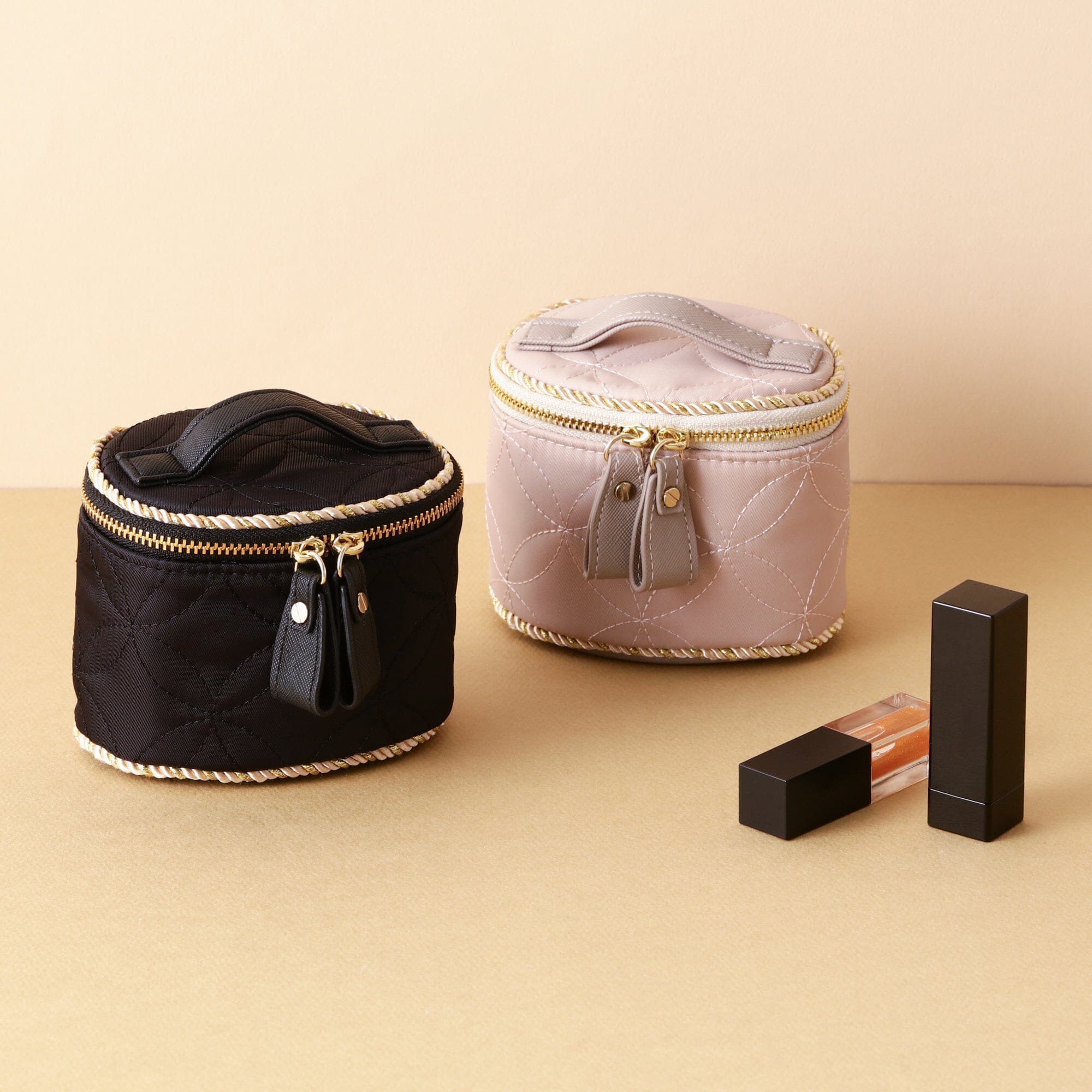 Bell Vanity Pouch Mini Grey - Small Cosmetic Bag for Makeup & Travel Essentials | Perfect for Women's Toiletries, Jewelry & Daily Organizer (Grey)