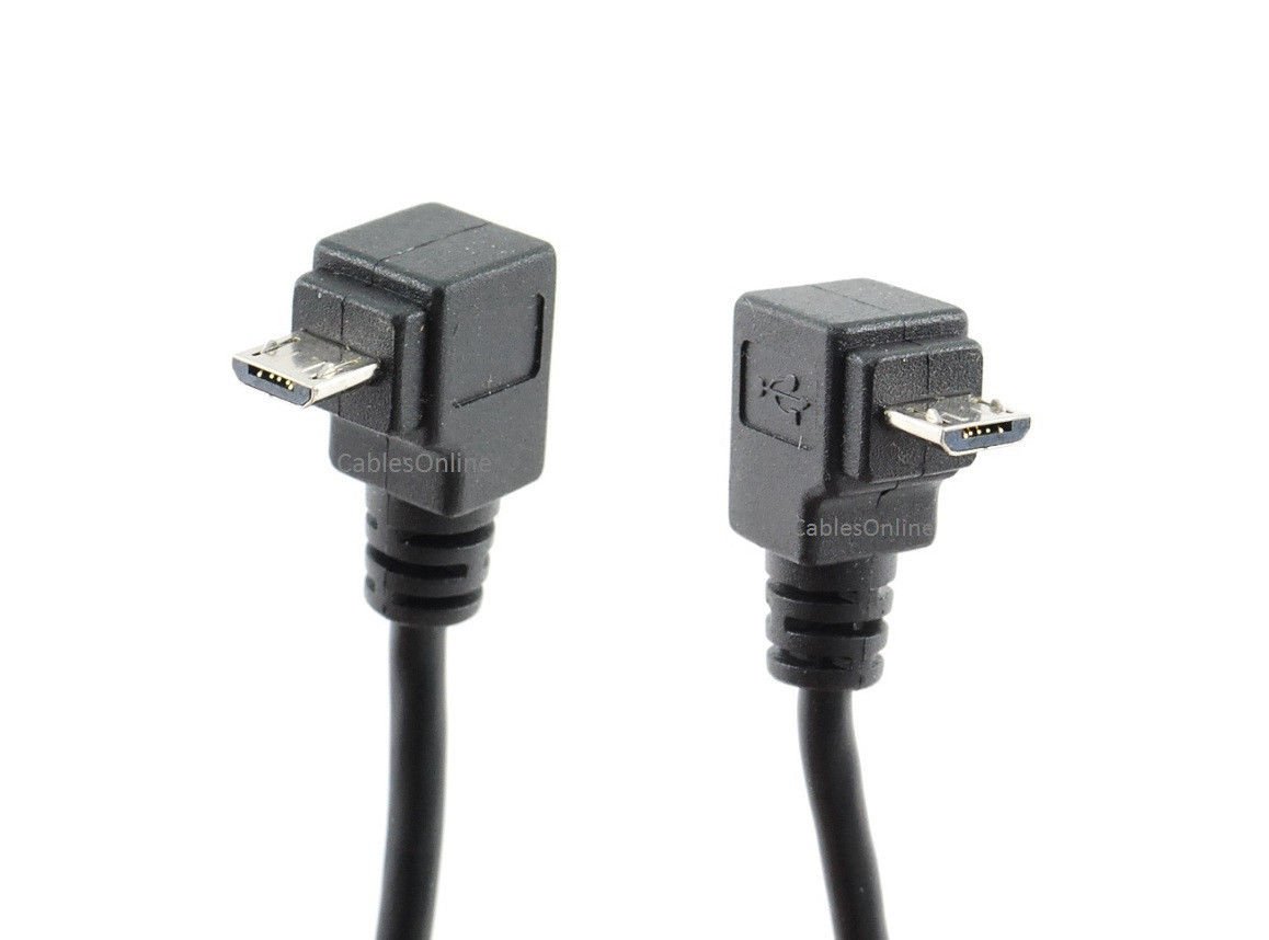CablesOnline 9in USB Micro-B Male Right Angle (Up Position) to Female Extension Cable (AD-U44) - Perfect for Smartphones, Tablets & Gaming Controllers
