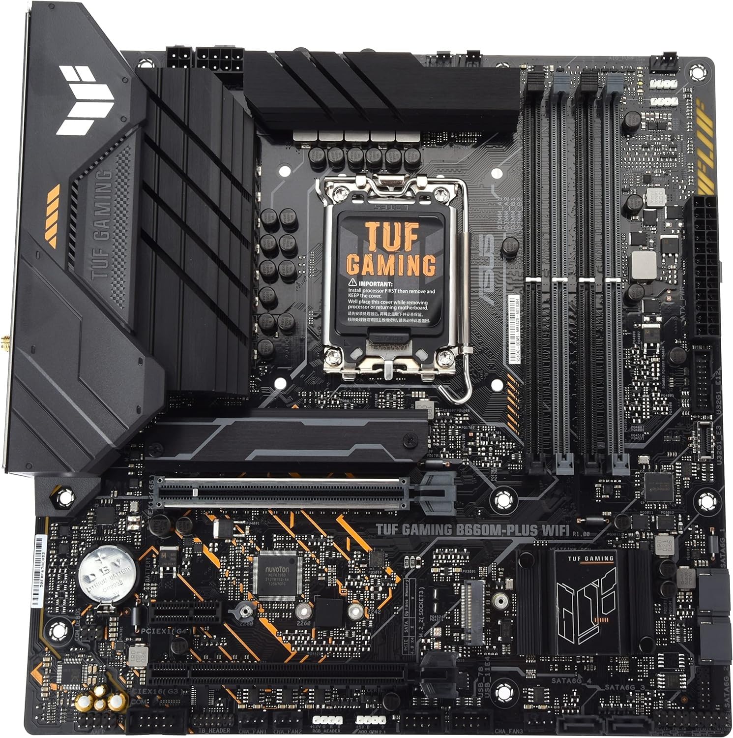 ASUS TUF GAMING B660M-PLUS WIFI DDR4 Motherboard - Intel B660 Chipset, PCIe 4.0, Dual M.2, WiFi 6 - Perfect for Gaming PC Builds & High-Performance Workstations