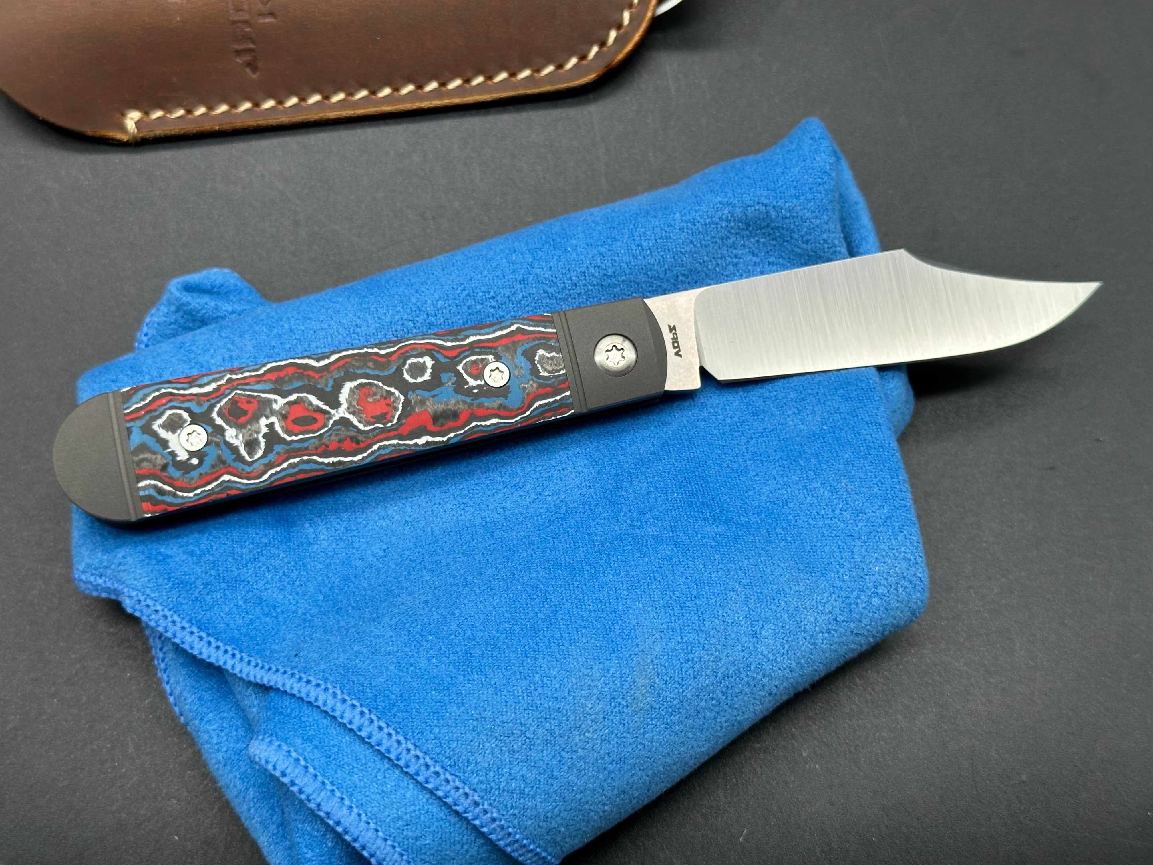 Jack Wolf Knives Little Bro Jack Fat Carbon Nebula Folding Pocket Knife - EDC, Outdoor, Camping & Survival Gear