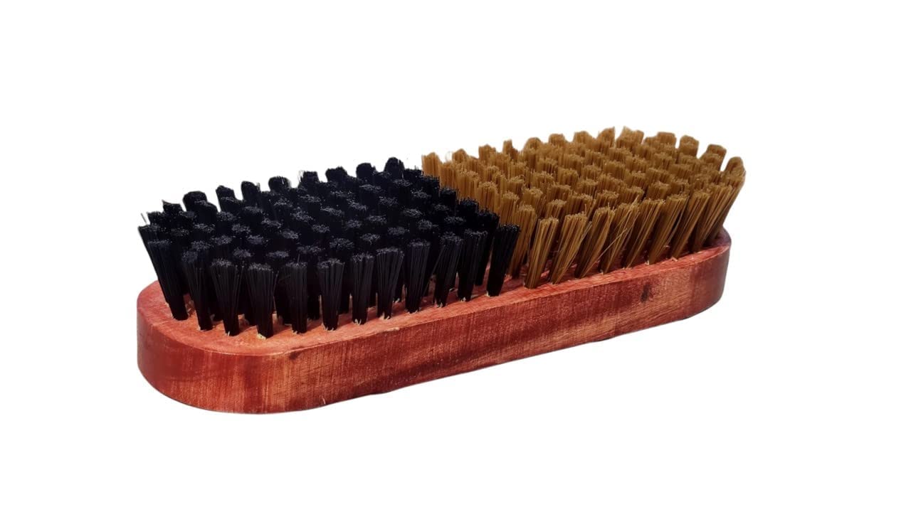 Antiter 2-in-1 Multipurpose Cleaning Brush Set - Shoe Shine Polish Brush & Coat Brush - Nylon Bristles for Shoes, Furniture & Car Detailing (Black & Brown, 2-Pack) - Perfect for Home Cleaning, Leather Care & Auto Interior Maintenance
