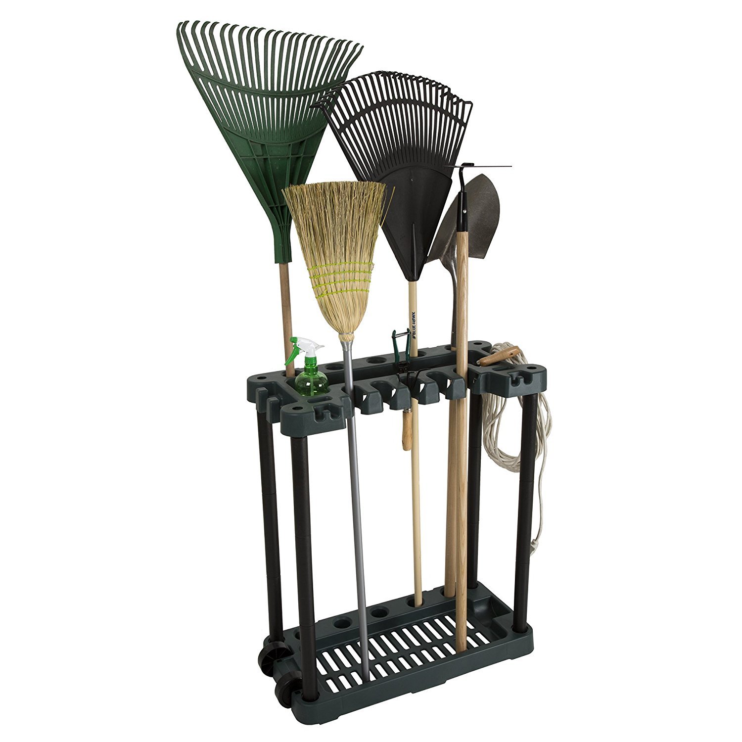 Stalwart Rolling Garden Tool Storage Rack Tower - Holds 40+ Tools | Perfect for Garage, Shed & Outdoor Organization