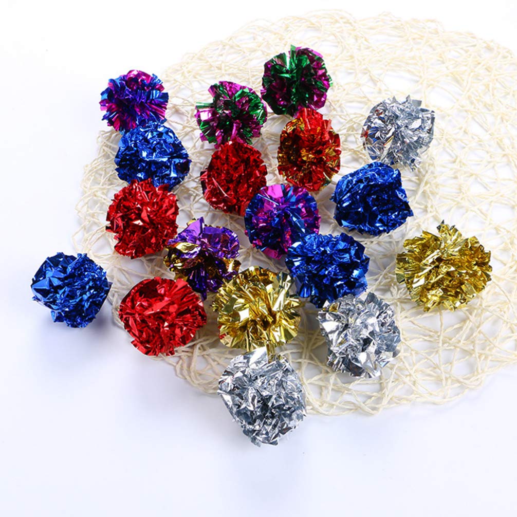 36 Pcs Crinkle Cat Toys Balls - Colorful Interactive Pet Toys for Indoor Cats, Kittens - Fun Crinkly Paper Flower Balls for Playtime, Exercise & Stress Relief