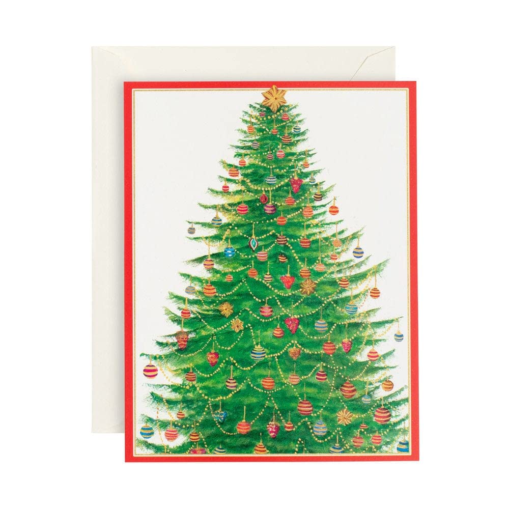 Premium Caspari Glittering Tree Boxed Christmas Cards - Set of 16 Elegant Holiday Greeting Cards with Envelopes | Perfect for Christmas Gifts, Office Parties & Family Holiday Wishes