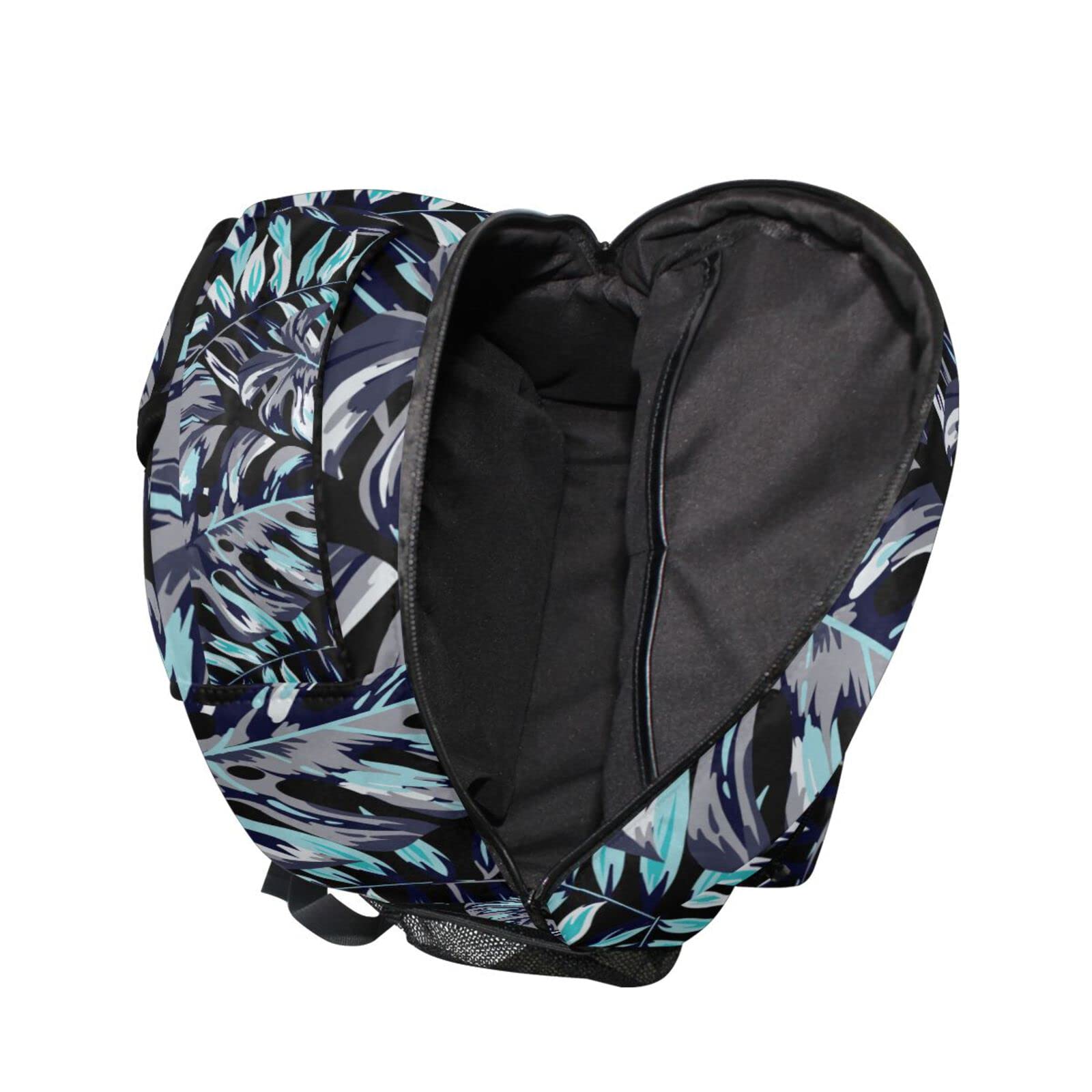 ACPIGGTO Backpack - Lightweight Daypack Shoulder Bag for Gym, Sports & Travel - Navy Blue with Tropical Palm Leaves Design - Unisex Casual Backpack for Men & Women - Perfect for Workout, Hiking, School & Daily Commute