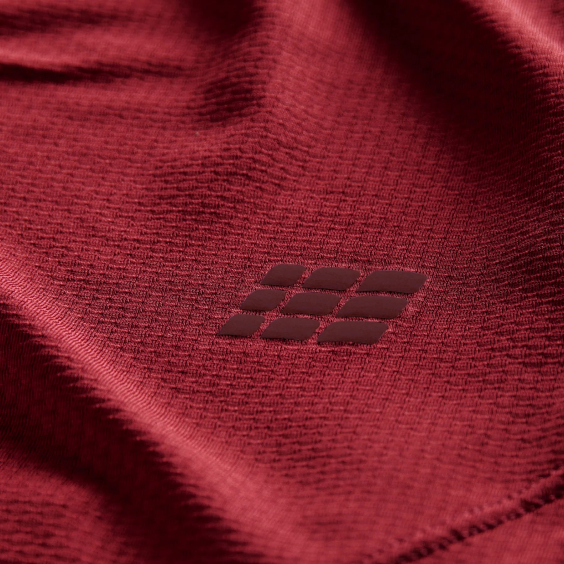 CEP Men's The Run Shirt Round Neck Short Sleeve V5 - Moisture Wicking Athletic Performance Top for Running & Gym Workouts - Dark Red