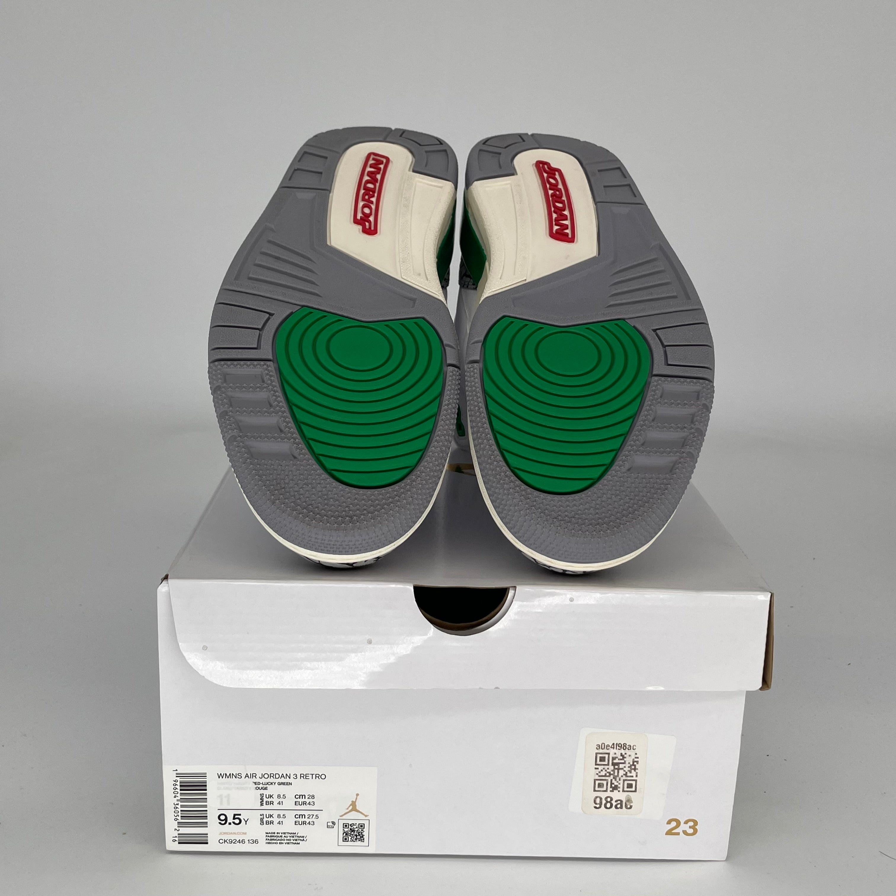 AIR JORDAN 3 Lucky Green Women's Basketball Shoes Size 9.5/11W - Style CK9246-136 | Retro Sneakers for Casual Wear, Gym & Street Fashion
