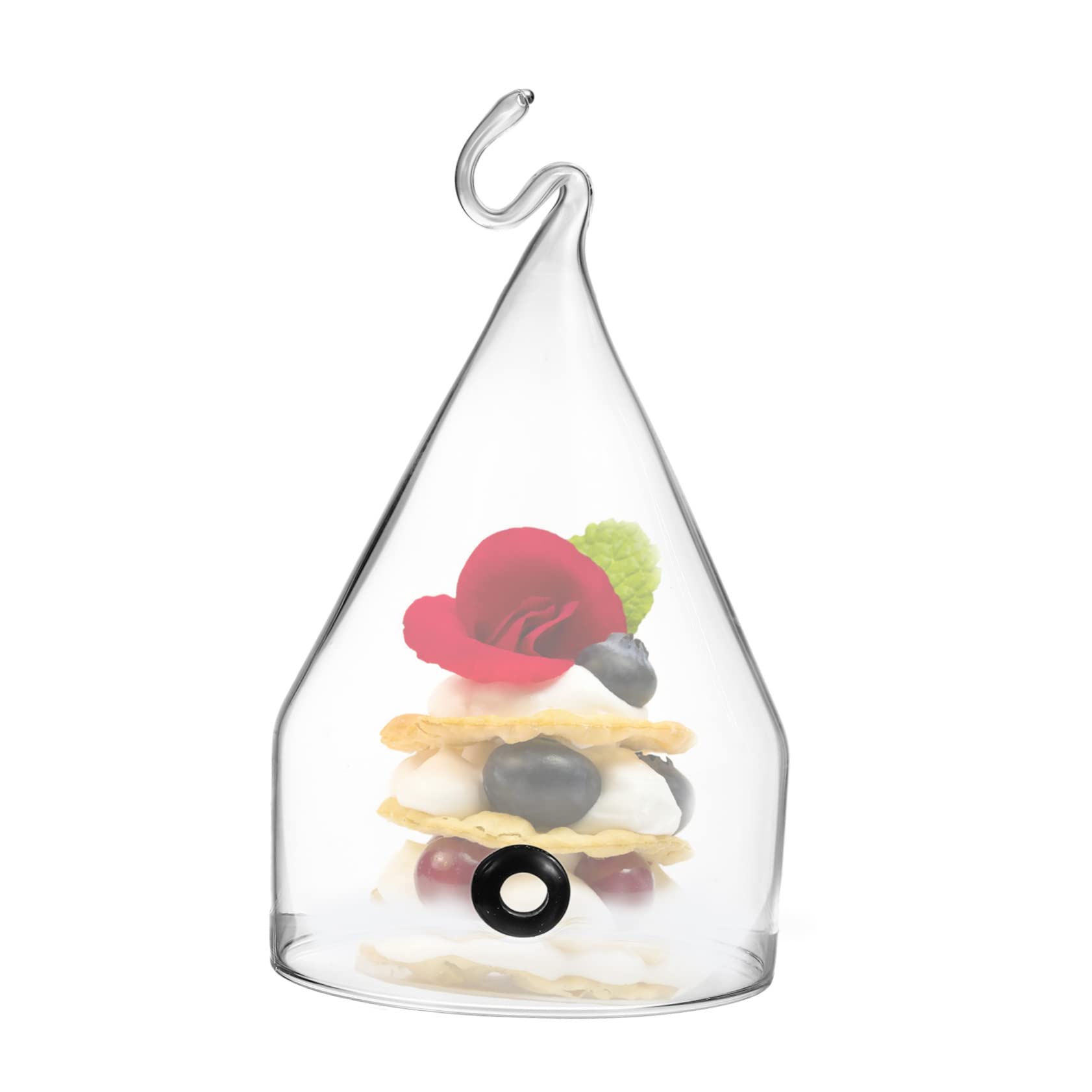 1 Pc Glass Cake Cover Dome - Transparent Dessert Display Cloche for Cakes, Bread, Pastries - Perfect for Bakery Showcase, Kitchen Storage & Party Serving