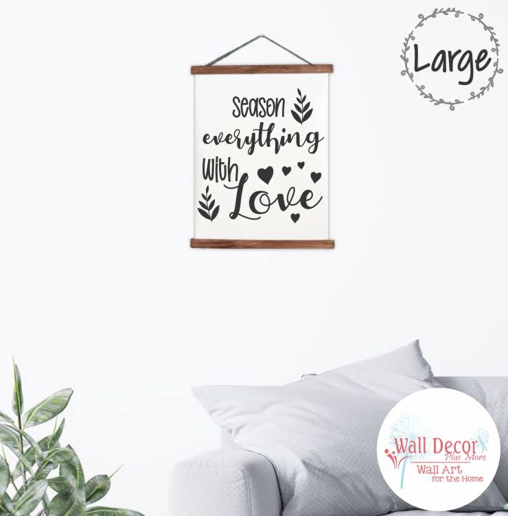 Season Everything With Love Hanging Canvas Art - Ready to Hang Kitchen Wall Decor - 19x24 Inch Scroll Art Prints - Inspirational Kitchen Signs & Décor - Perfect for Farmhouse, Apartment, and Dining Room Wall Decorations