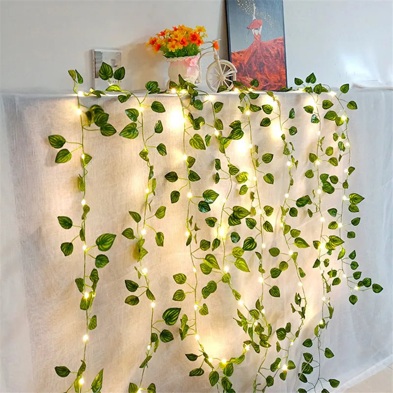 Outdoor Waterproof Garden Vine LED String Lights - 33ft 100 LED Fairy Lights for Patio, Wedding, Party, Backyard Decoration