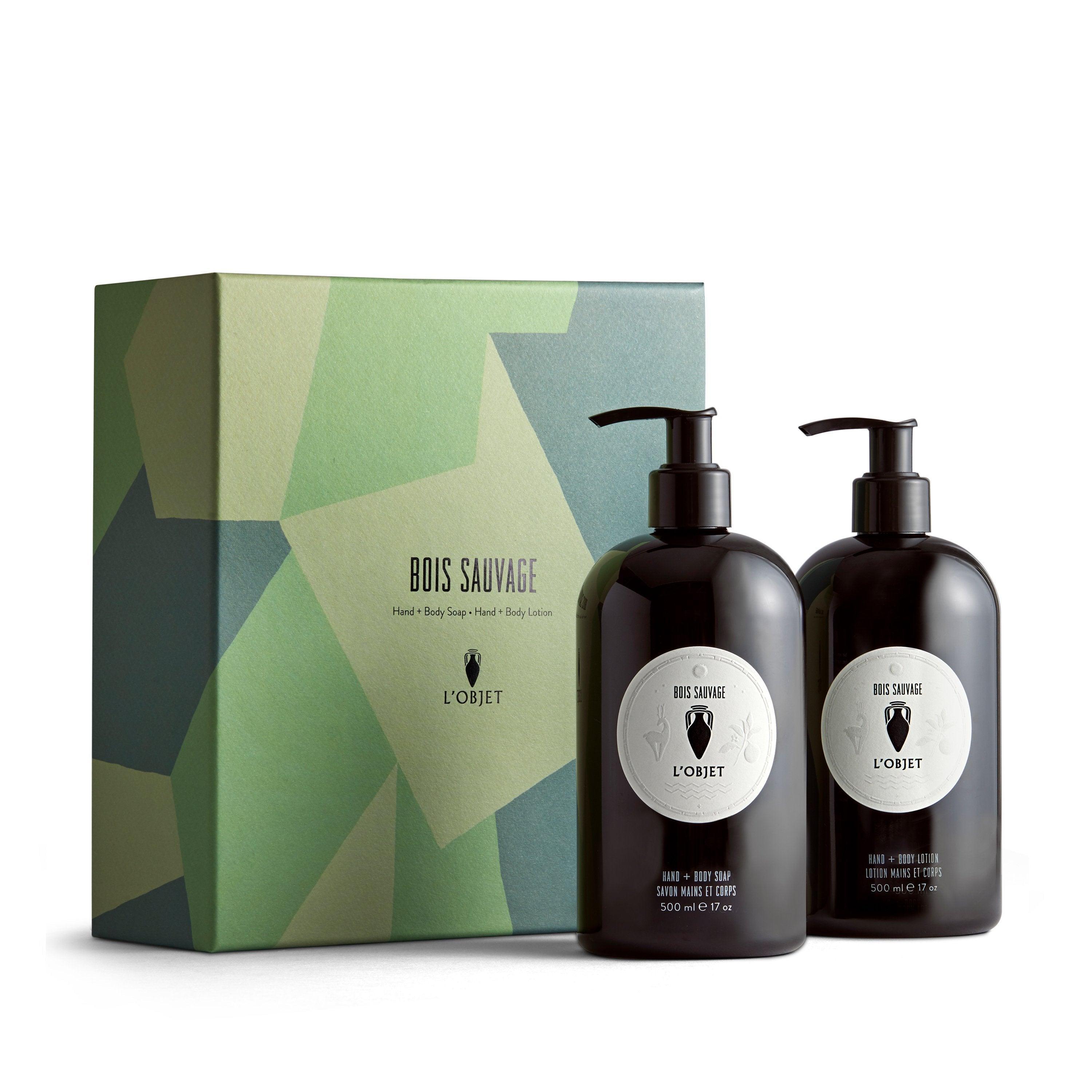 Bois Sauvage Hand and Body Soap & Lotion Gift Set - Natural Moisturizing Skincare Duo for Dry Skin - Perfect for Home, Spa, and Gifting