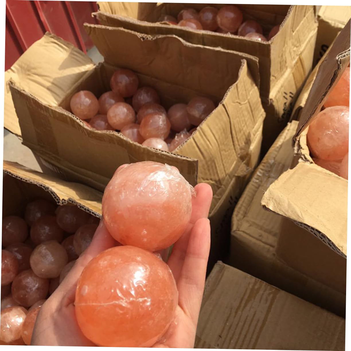 Natural Himalayan Salt Soap Ball - Exfoliating Massage Stones for Body Scrub & Spa Relaxation | Perfect for Home Spa, Self-Care & Family Wellness