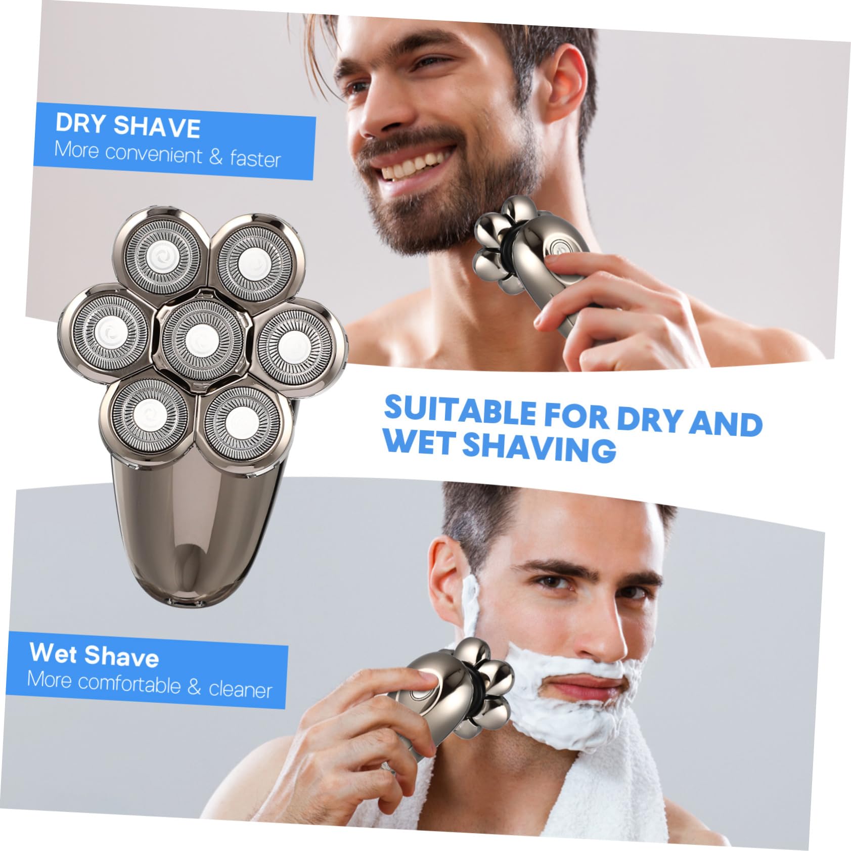 Premium Hemoton Electric Shaver & Trimmer for Men - Waterproof Cordless Razor for Face, Head, Beard, Nose & Eyebrow Grooming - Stainless Steel Blades - Perfect for Travel, Home & Gym Use