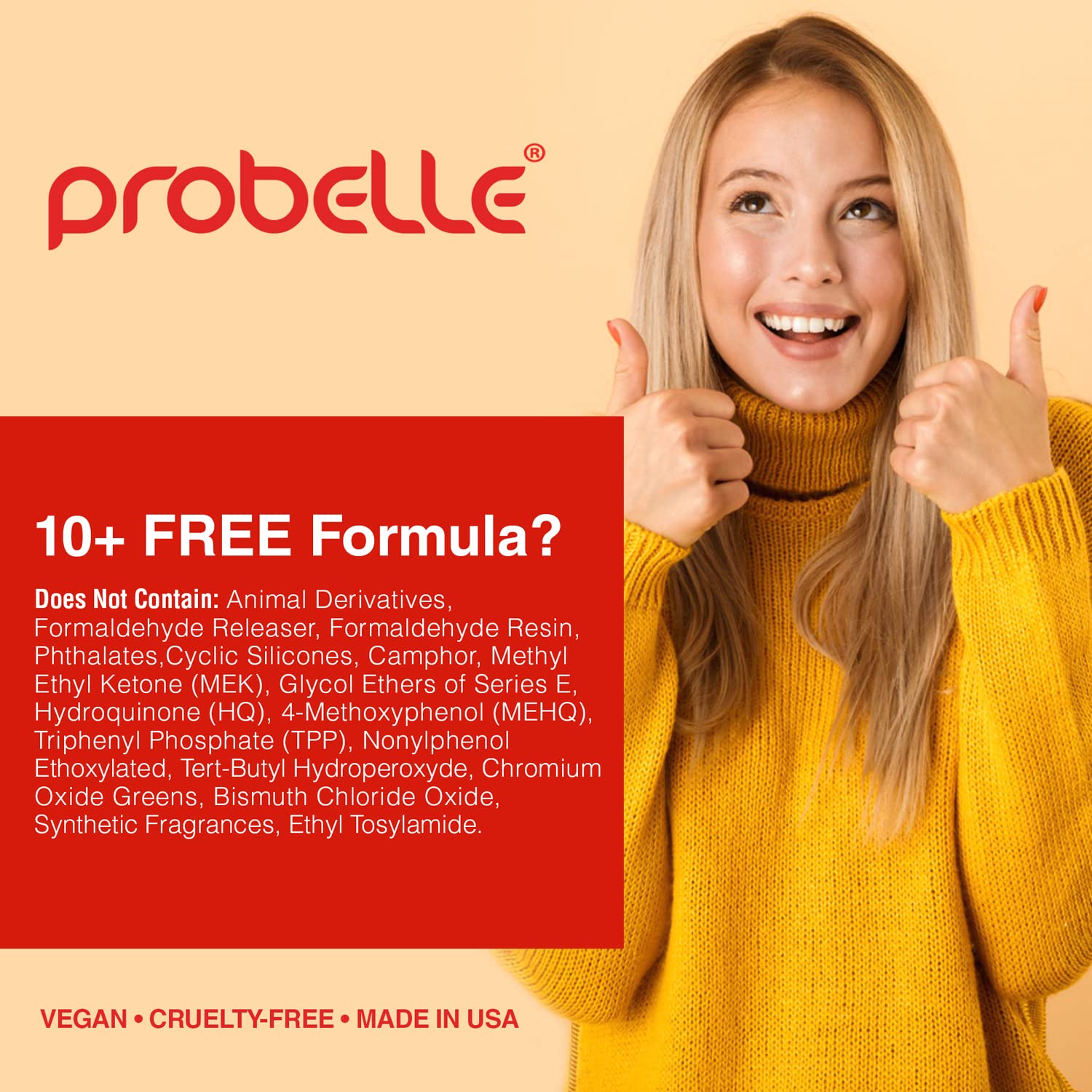 Probelle Hydrating Base Coat for Dry & Brittle Nails - Nail Moisturizer with Healthy Glow | Nourishes, Soothes & Extends Polish Life | Perfect for Dehydrated, Rough, Breaking Nails | At-Home Manicures & Professional Salon Use