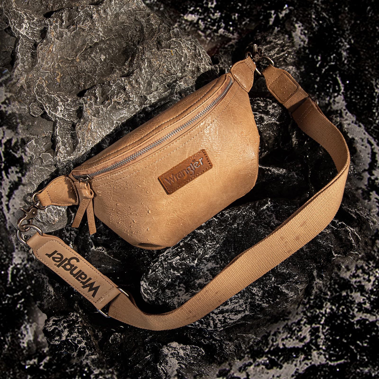 Wrangler Women's Waist Bag - Fanny Pack for Travel & Hiking - Khaki