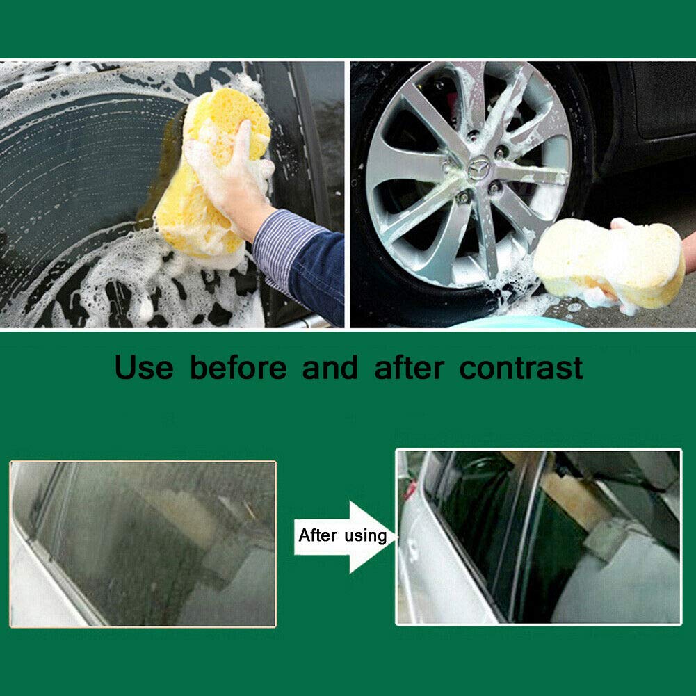 Premium Car Wash Sponges - 2 Pack Large Cleaning Sponge Pads for Auto Detailing & Kitchen Cleaning | Extra Absorbent Yellow Sponges with Vacuum Compressed Packaging | Perfect for Car Washing, Dish Cleaning & Household Chores