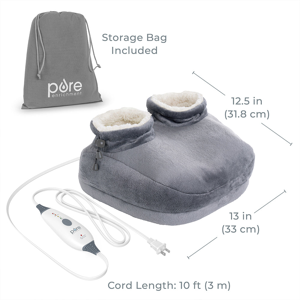 PureRelief™ Deluxe Foot Warmer - Electric Heating Pad for Cold Feet Relief, Soft Plush Cover, Adjustable Temperature, Perfect for Winter, Arthritis Pain & Relaxation at Home or Office