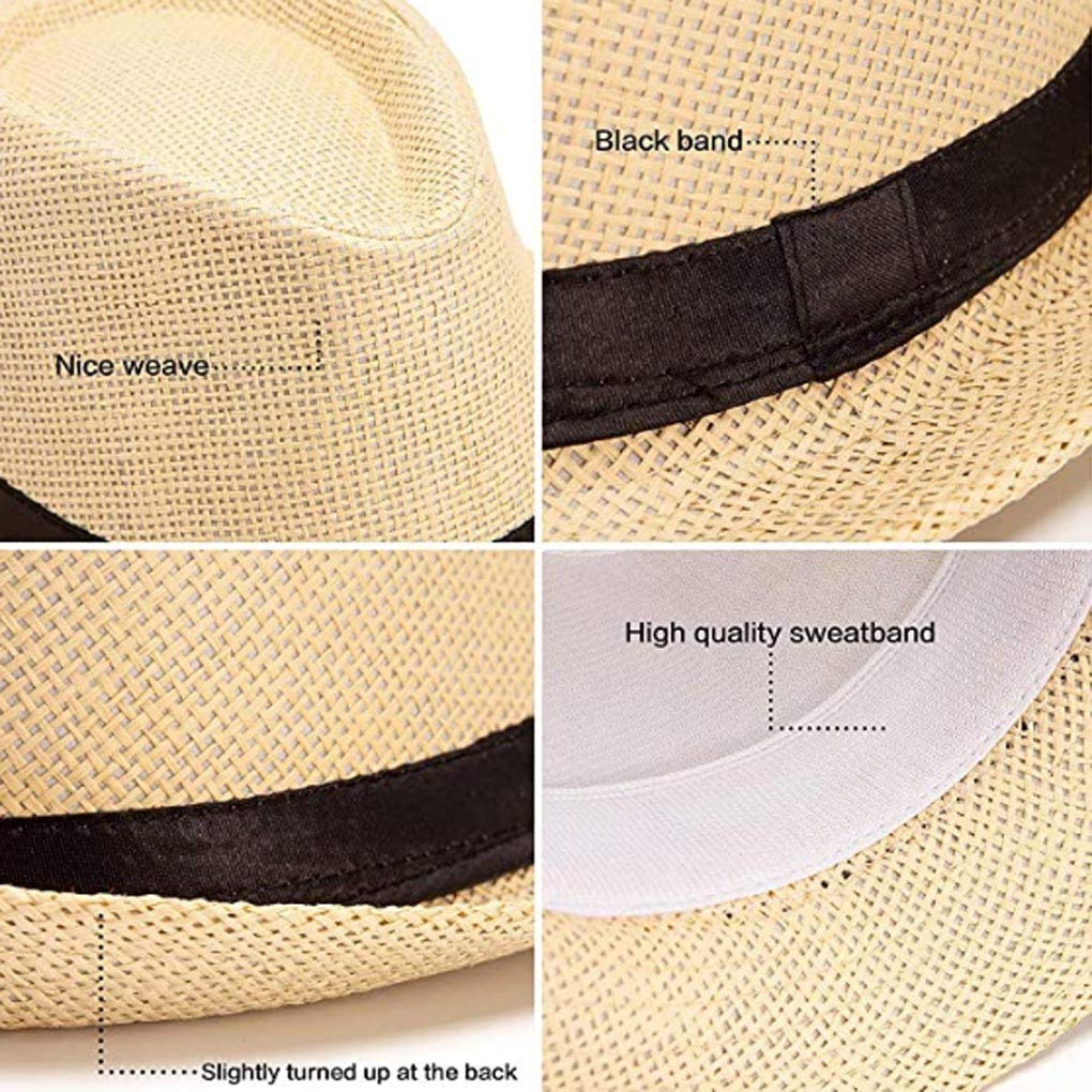SilverFever Fedora Hat for Men & Women - Stylish Sun & Beach Hat, Derby Panama Summer Hat for Gangster & Cuban Jazz Style - Perfect for Outdoor Events, Parties, and Fashion Accessories