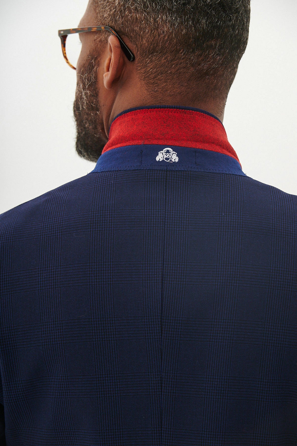 BROMLEY Navy Check Blazer for Men - Classic Slim Fit Wool Blend Sport Coat - Perfect for Business, Weddings & Formal Events
