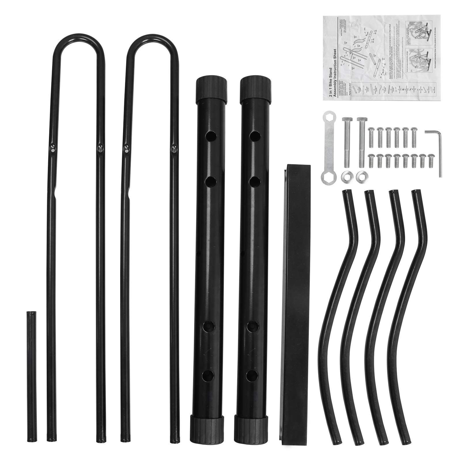 Heavy Duty 2-Bike Floor Stand - Indoor & Outdoor Bicycle Parking Rack for Garage Storage | Perfect for Home, Apartment & Backyard Bike Organization