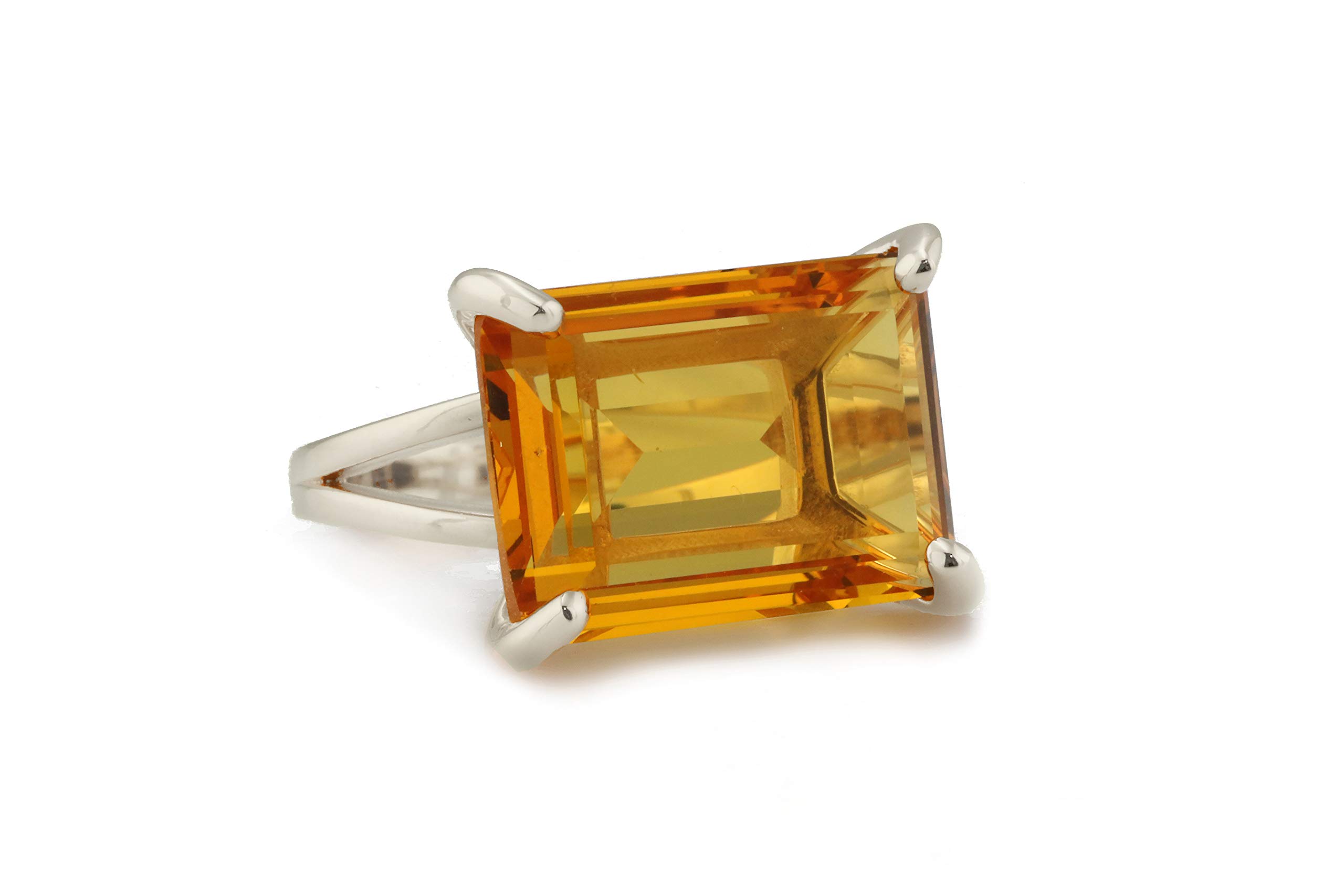 14K Rose Gold Citrine Cocktail Ring for Women - Customizable Statement Jewelry, November Birthstone Engagement Ring - Handmade Gemstone Jewelry with Luxury Gift Box | Perfect for Weddings, Anniversaries & Special Occasions