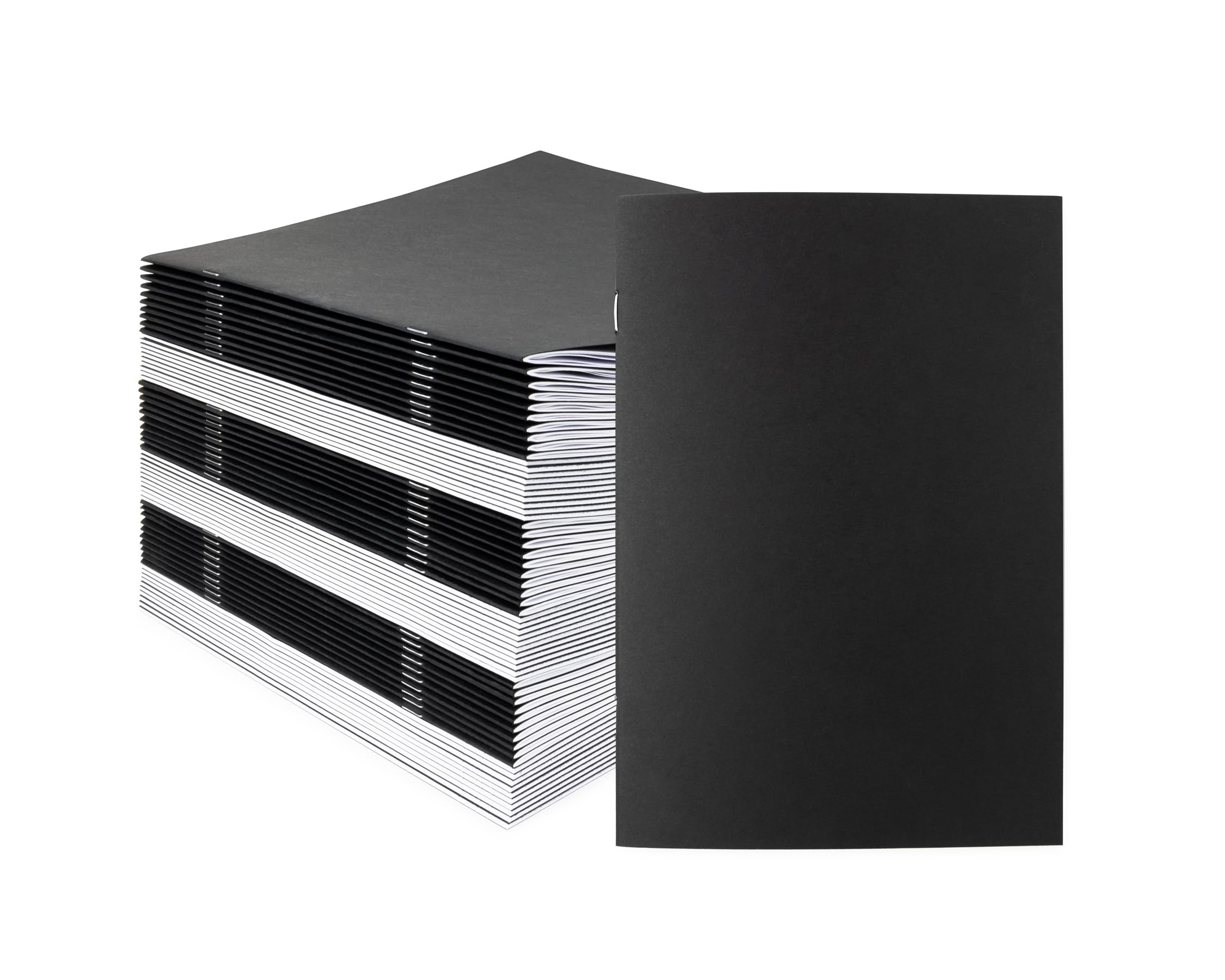Hygloss 5.5x8.5in Blank Books 50-Pack - Black Journals for Writing & Sketching - Perfect for Art, Crafts & Journaling
