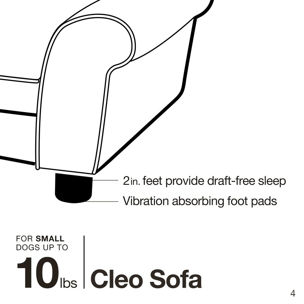 Enchanted Home Pet Cleo Pet Sofa - Brown Small Dog Bed 17.5