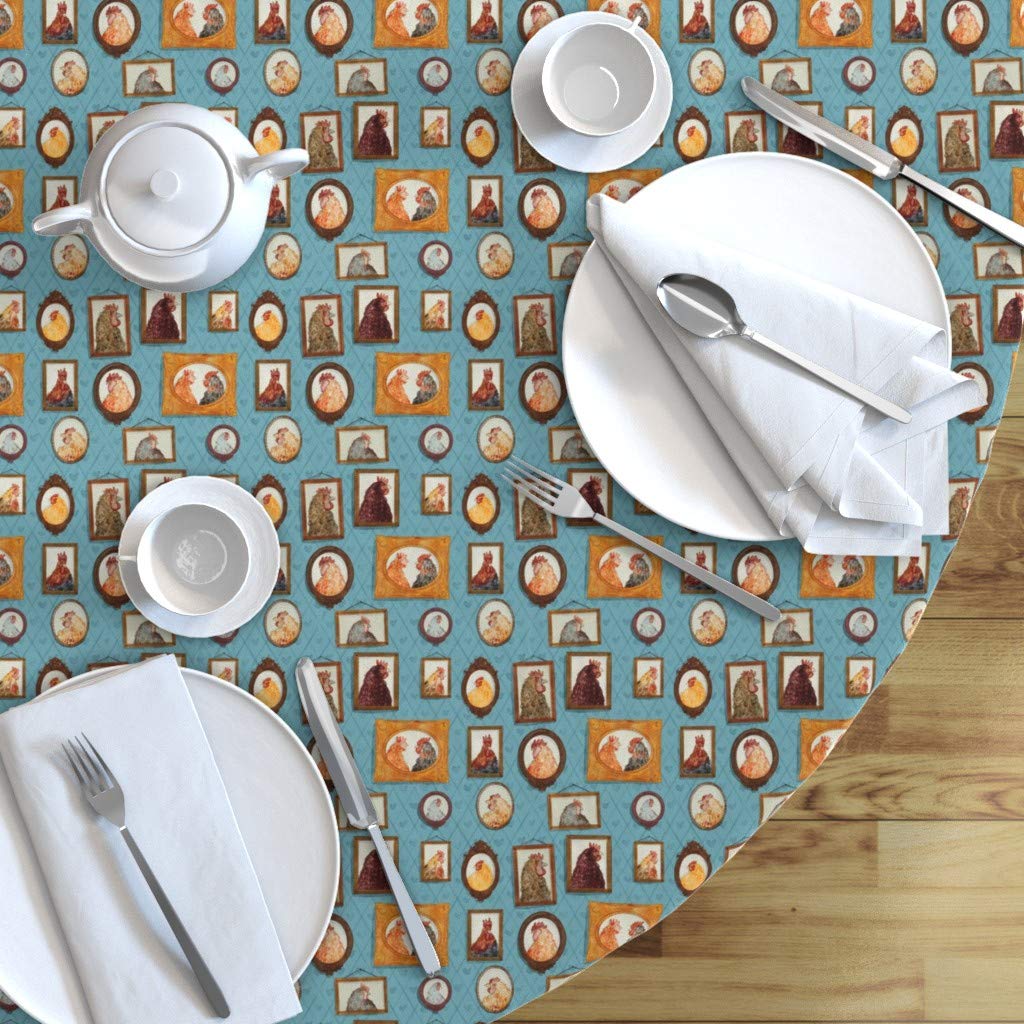 Custom Chicken Family Portrait Tablecloth - 90