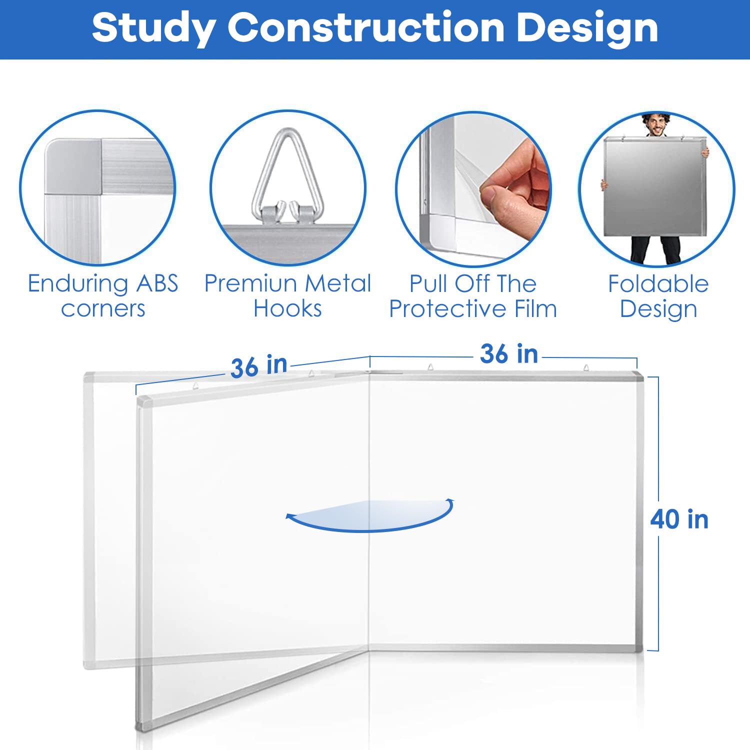 Maxtek 72x40 Large Magnetic Whiteboard - Aluminum Dry Erase Board for Wall Mounting with Pen Tray | Perfect for School Classroom, Office Presentations & Home Organization | Durable Whiteboard for Teaching, Meetings & Creative Planning