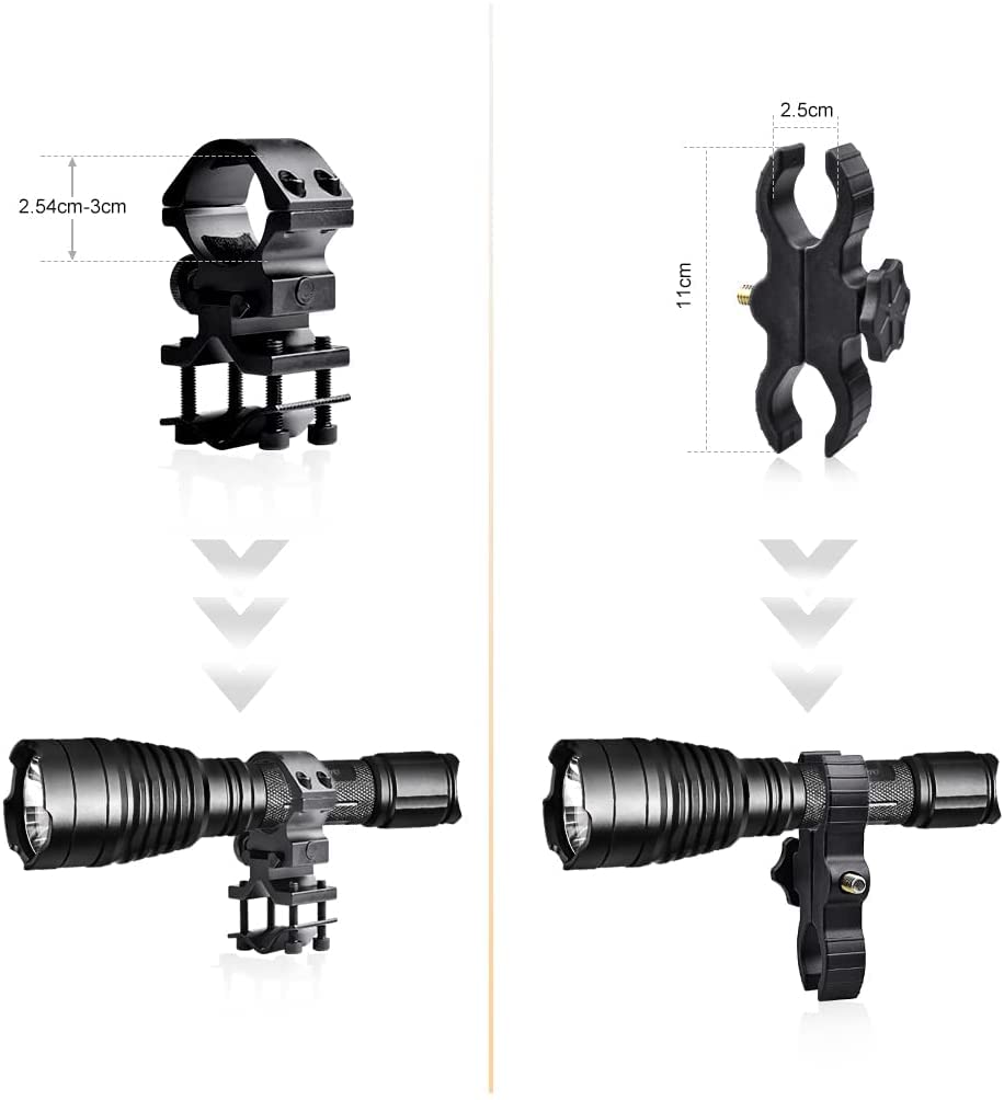 KL41Plus Hunting Flashlight Kit with Red/Green/IR850/White Interchangeable Modules - Long Range Scope Mount Predator Light with Remote Pressure Switch - Perfect for Coyote, Hog, Varmint Night Hunting & Tactical Outdoor Adventures
