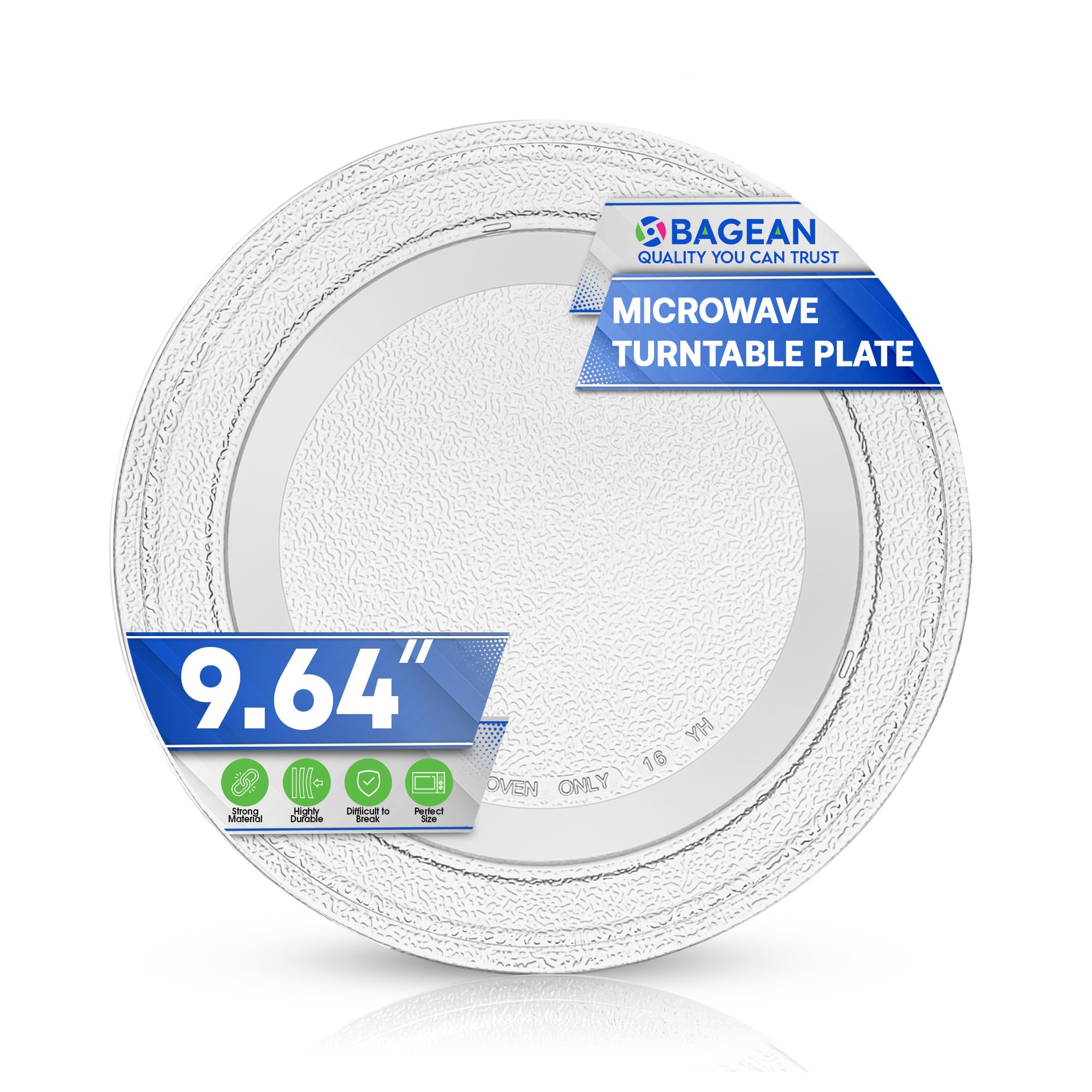 9.6 Inch Microwave Turntable Plate Replacement - Universal Glass Rotating Dish for LG & Other Small Microwave Ovens - Perfect for Even Reheating & Cooking - Ideal for Dorm Rooms, Offices & Small Kitchens