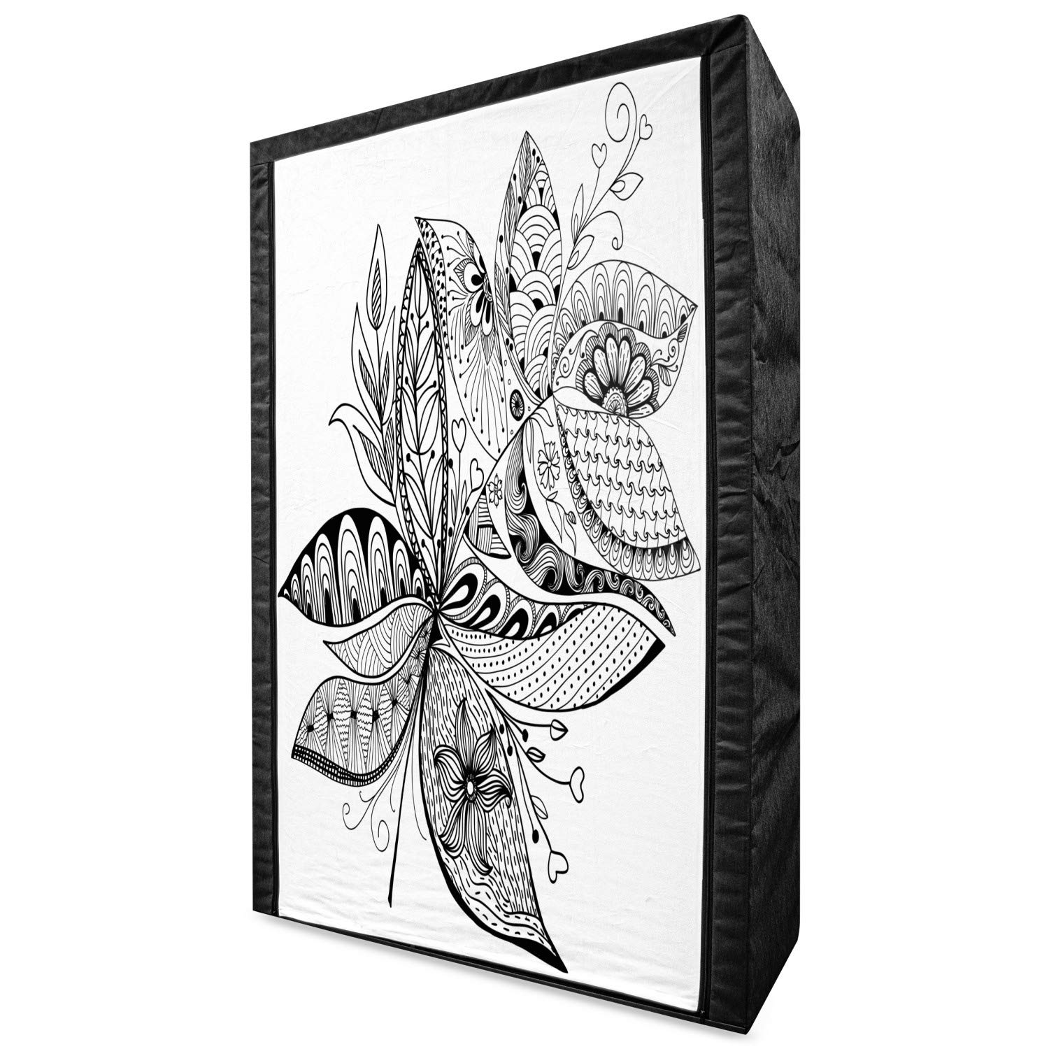 Ambesonne Ethnic Portable Fabric Wardrobe with Floral Middle Eastern Pattern - 42.5