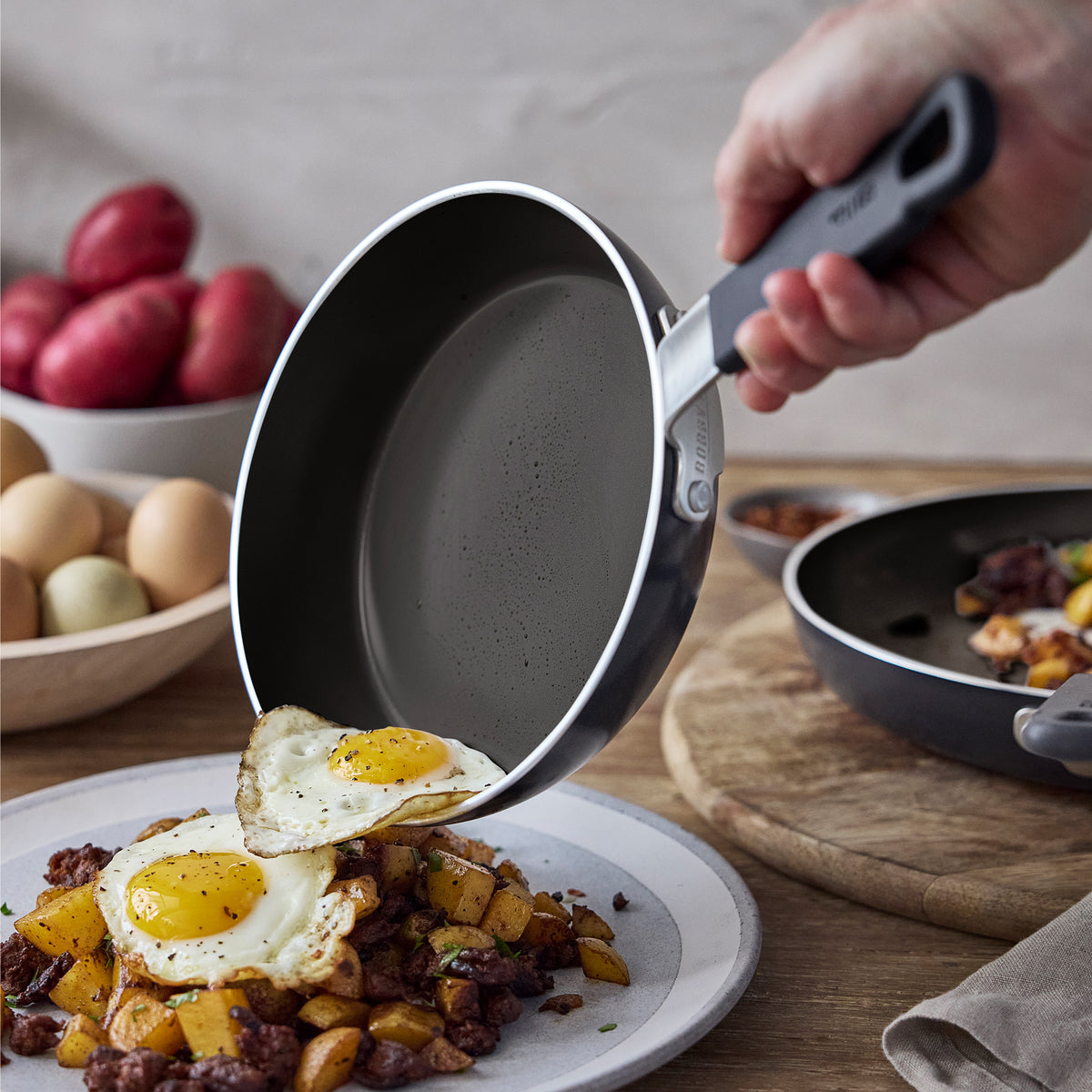 Bobby Flay by GreenPan Professional Ceramic Nonstick 8-Inch Frying Pan | Black | Healthy Cooking, Sauteing & Frying | Oven & Dishwasher Safe