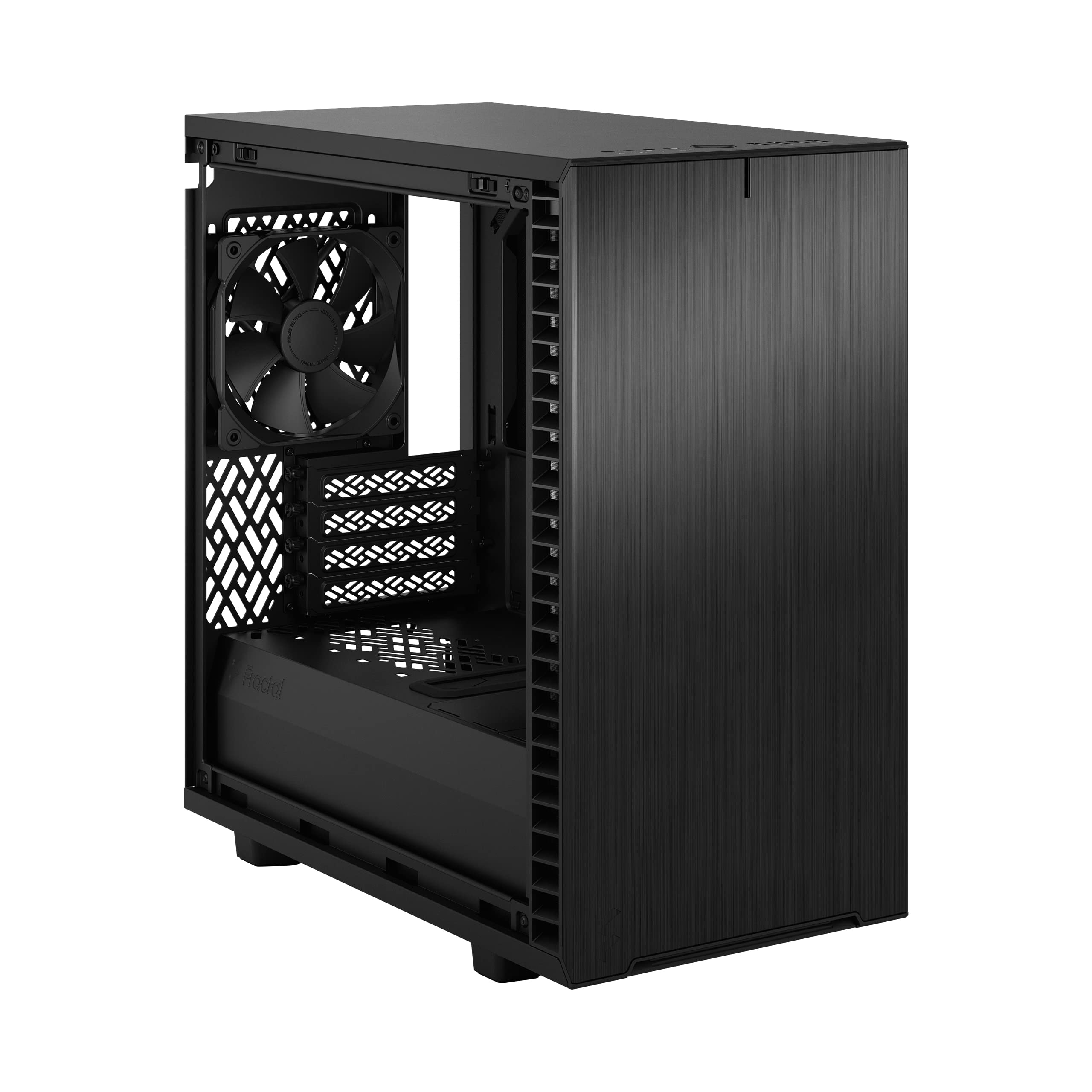 Fractal Design Define 7 Mini Black Micro ATX PC Case - Brushed Aluminum/Steel, Silent Mini Tower Computer Chassis for Home/Office/Gaming Workstation