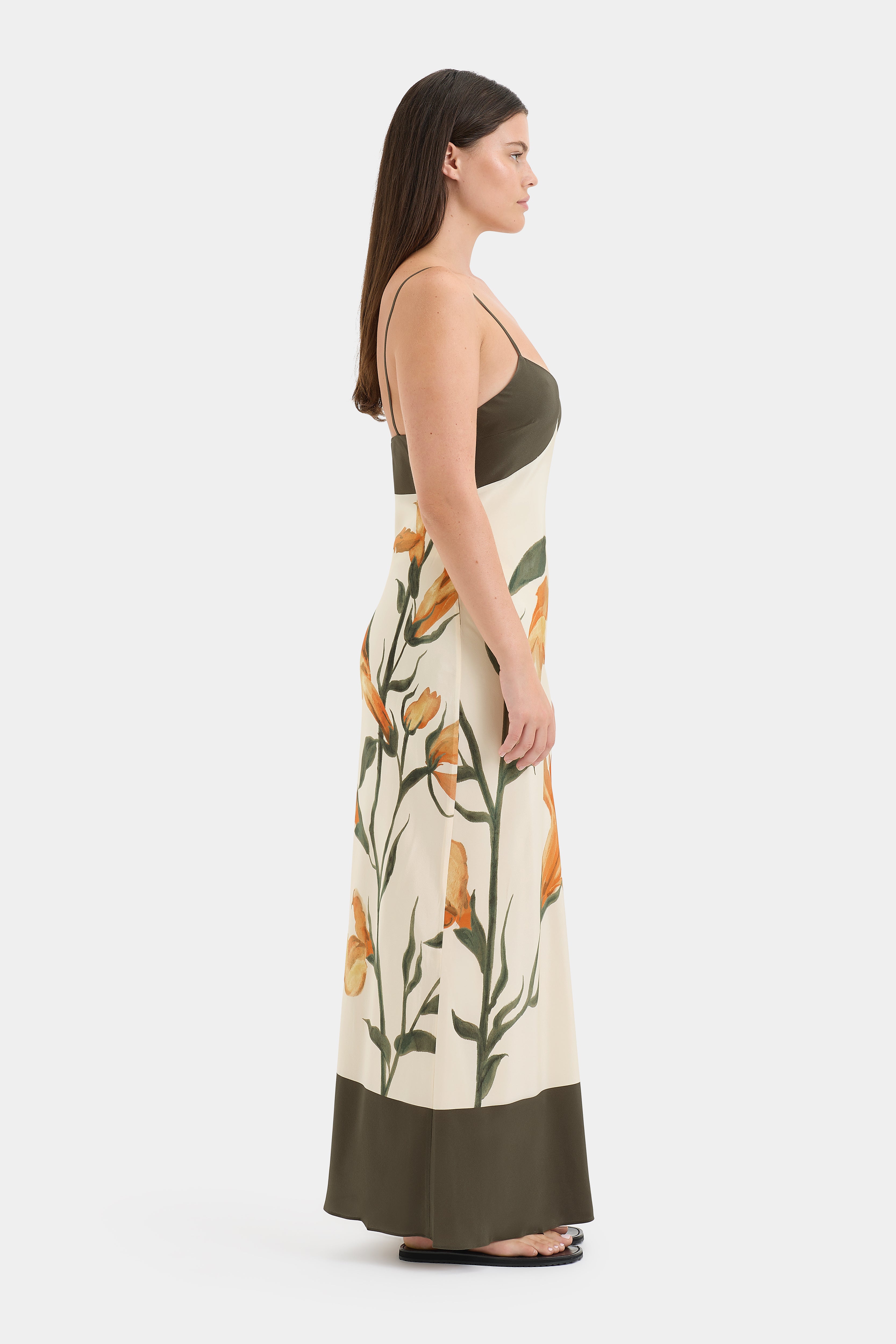 Elegant Constance V Neck Slip Dress for Women - Flowy Summer Midi Dress with Adjustable Straps | Perfect for Weddings, Date Nights & Beach Vacations