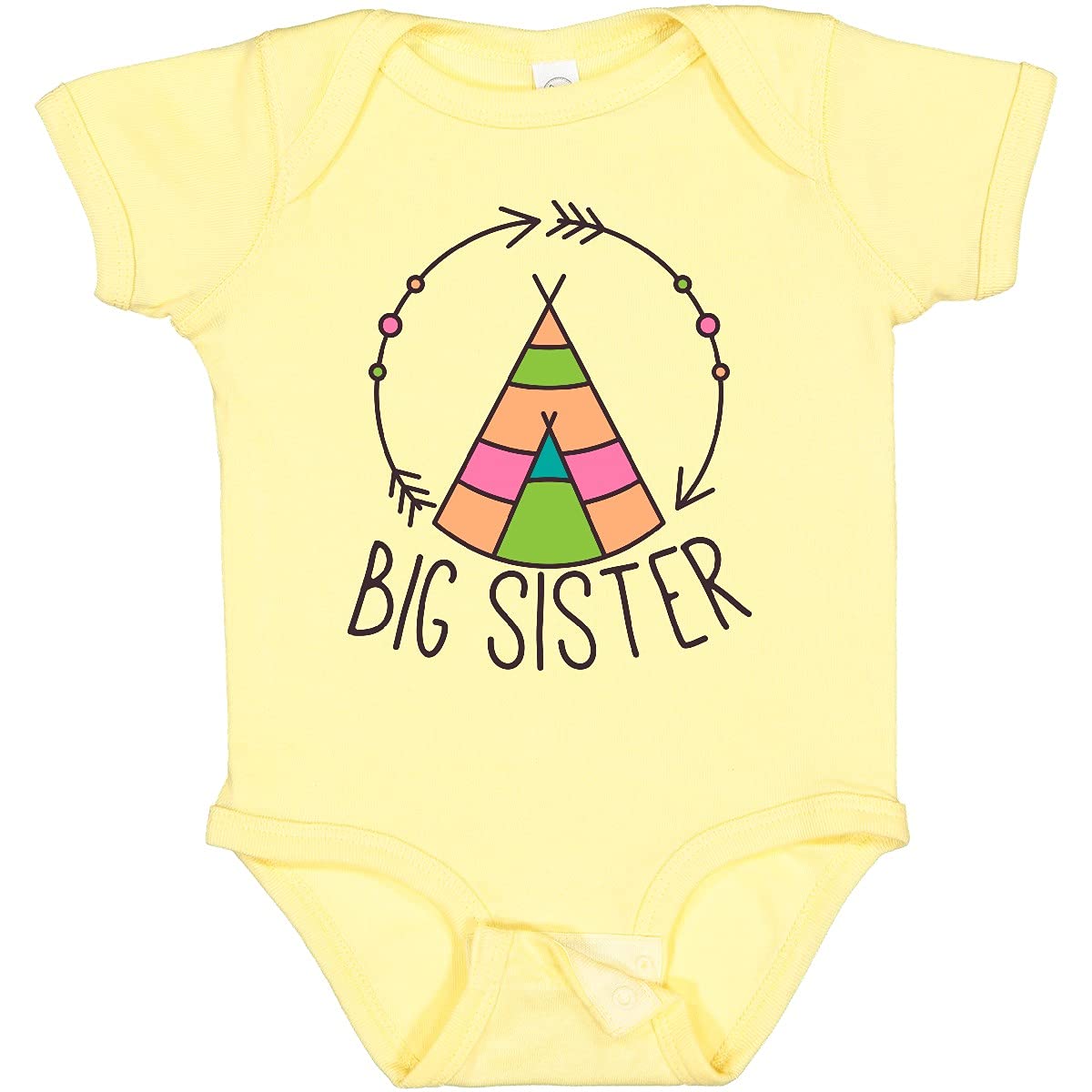 Inktastic Boho Big Sister Baby Bodysuit - Cute Sibling Outfit for Newborns & Toddlers - Perfect for Family Photos, Birth Announcements & Matching Sibling Looks