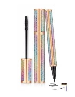 Waterproof Rainbow Mascara & Eyeliner Pen Set - Vibrant Colors for Dramatic Eye Makeup - Perfect for Parties, Halloween, and Cosplay