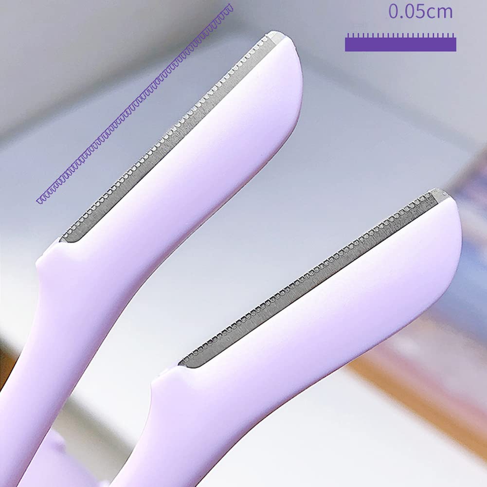 Eyebrow Razors for Women - 2 Pack Cute Rabbit Ear Facial Hair Trimmer with Dustproof Holder | Painless Dry Use | Perfect for Eyebrow Shaping & Facial Hair Removal at Home (Pink)